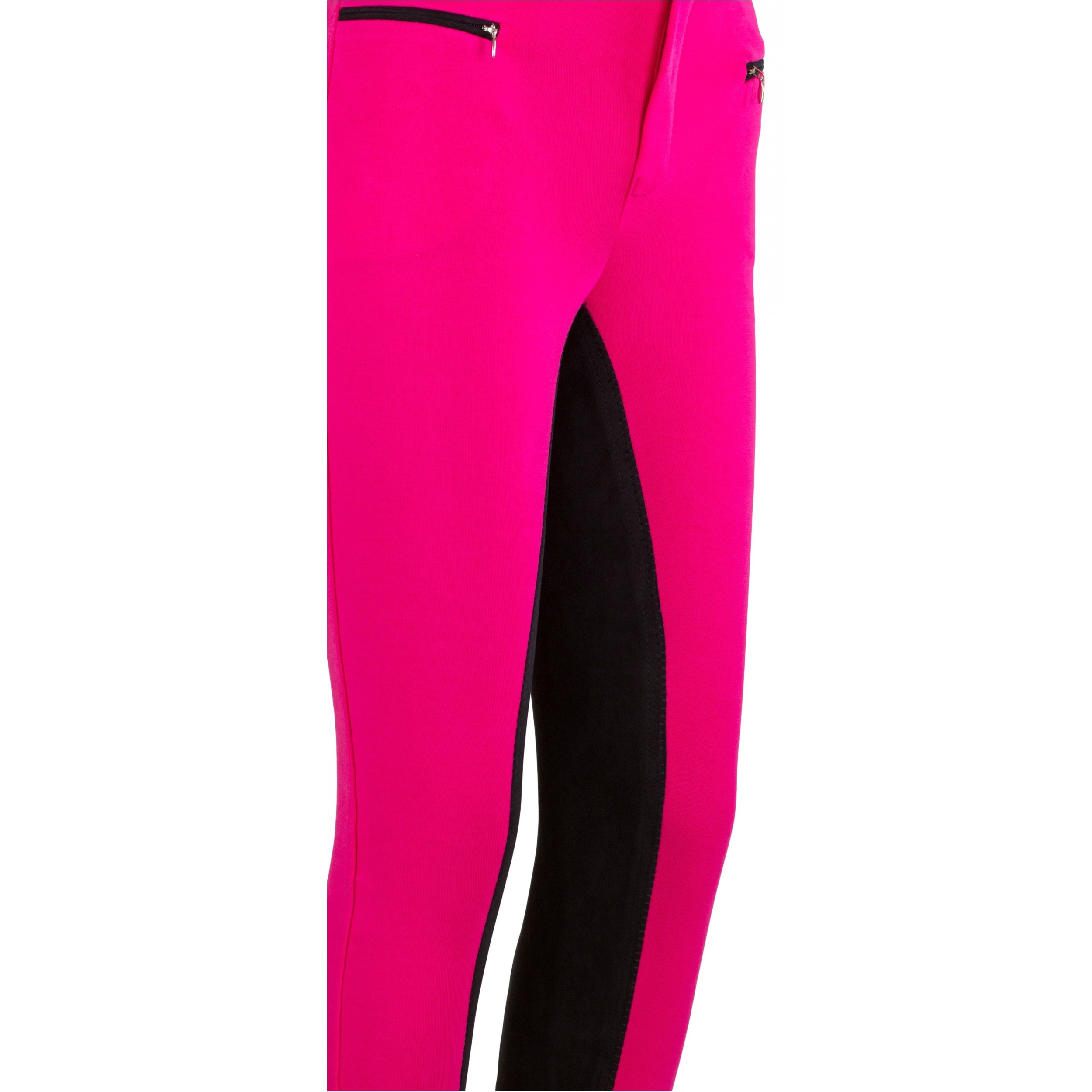 Kinder Reithose Vollbesatz Flex BASICLINE pink/schwarz