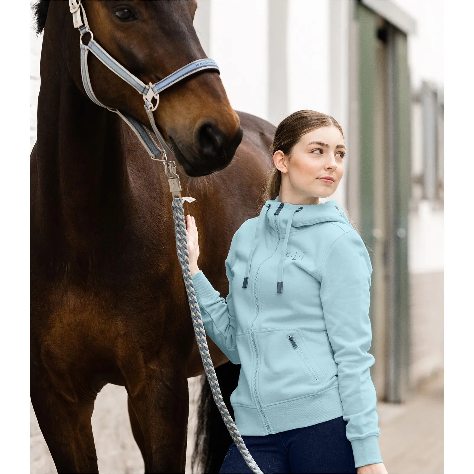 Damen Hoody-Jacke NOTTINGHAM aquamarin