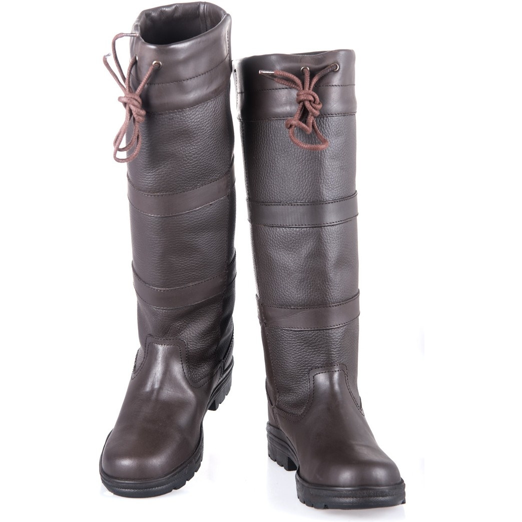 Winter Damen Fashion Stiefel BELMOND Leder dunkelbraun