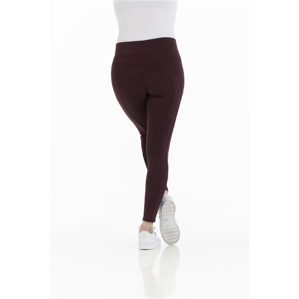 Sommer Damen Reitleggings Silikon Vollbesatz BRIGITTE Mesh bordeauxrot