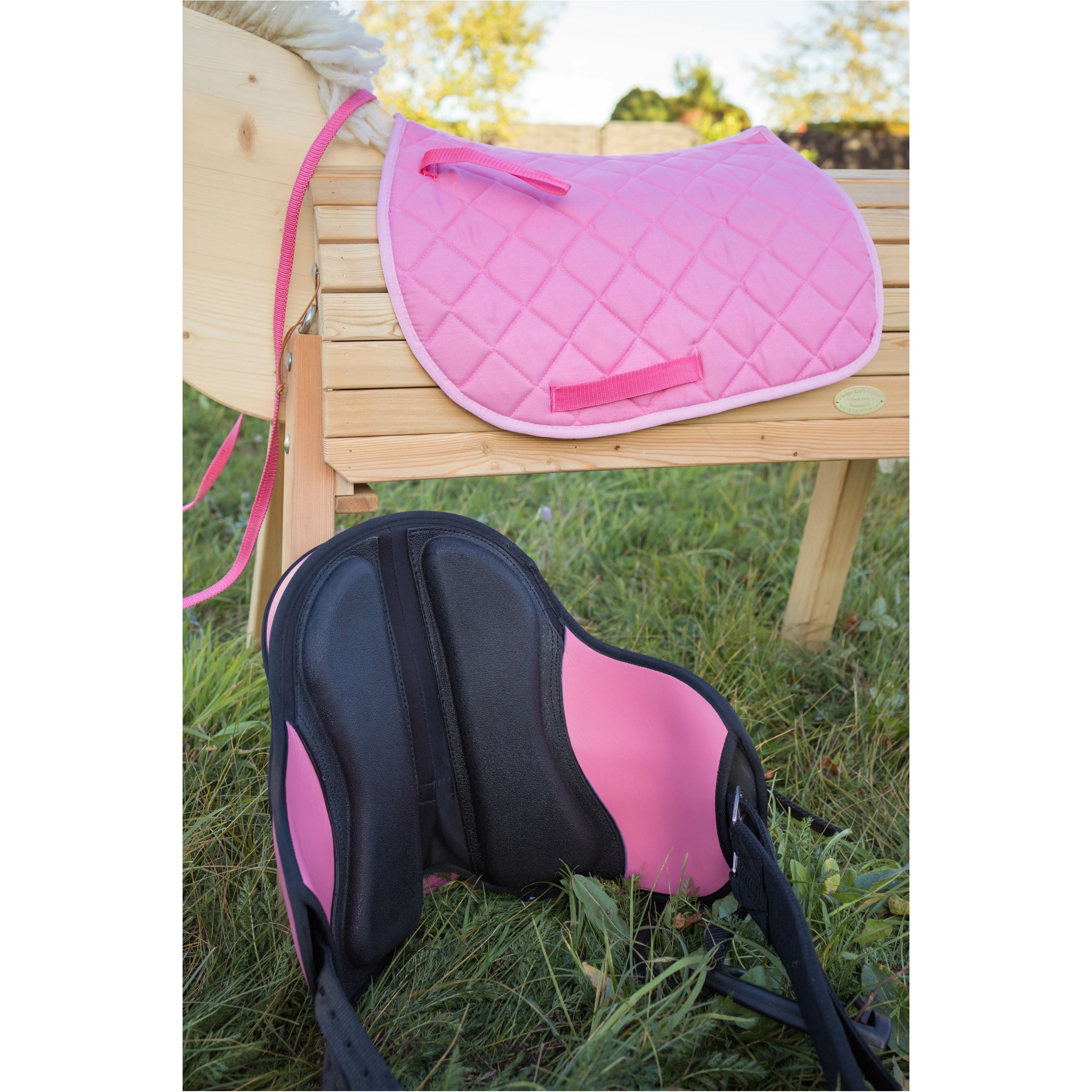 Shettysattel-Set mit Trense ADVANCED pink 12"