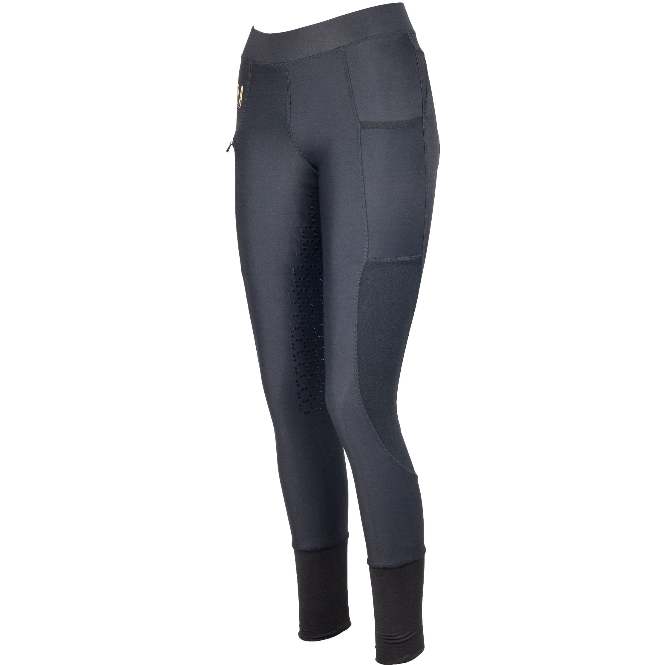 Damen Reitleggings Silikon Vollbesatz MESH schwarz