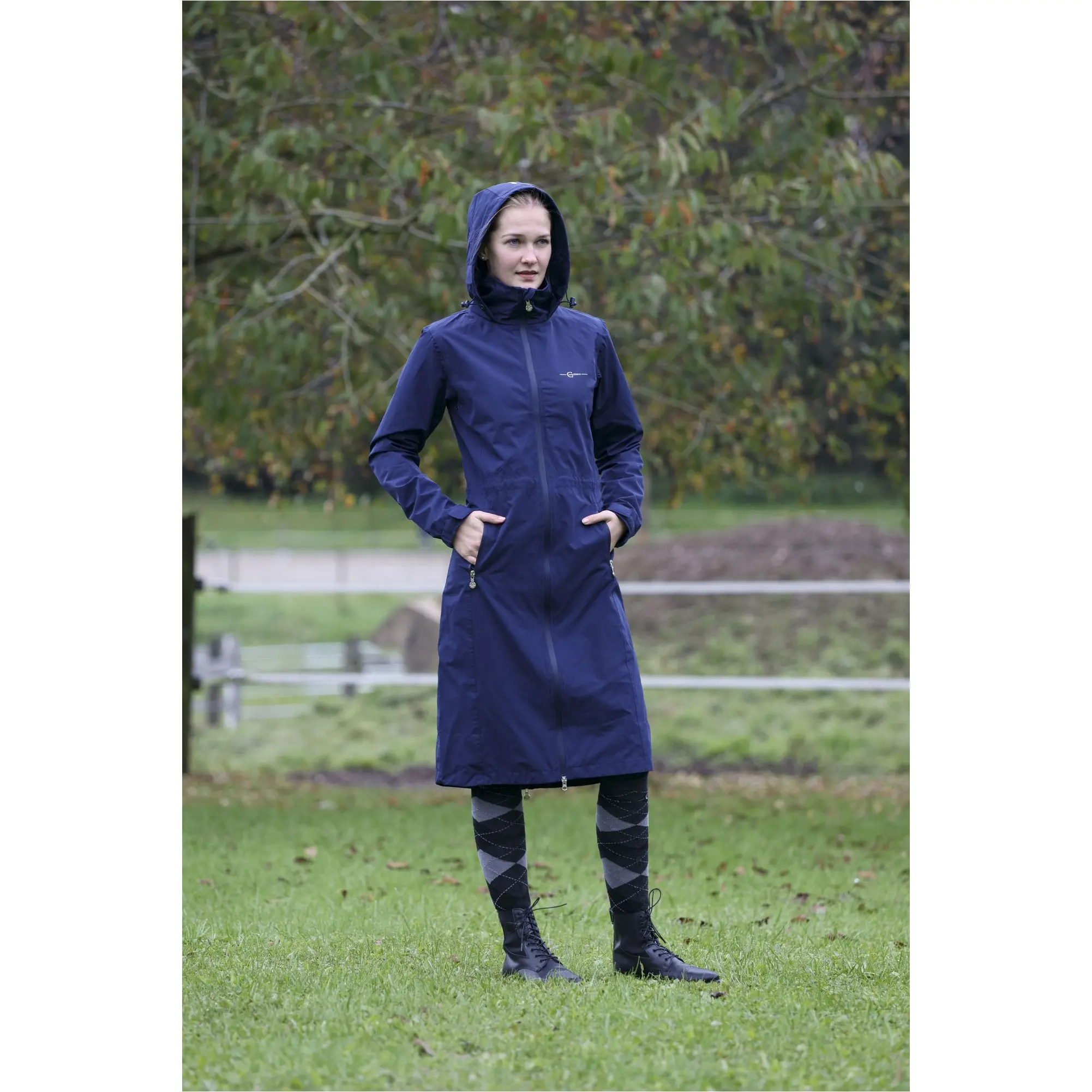 Damen Regenmantel navy