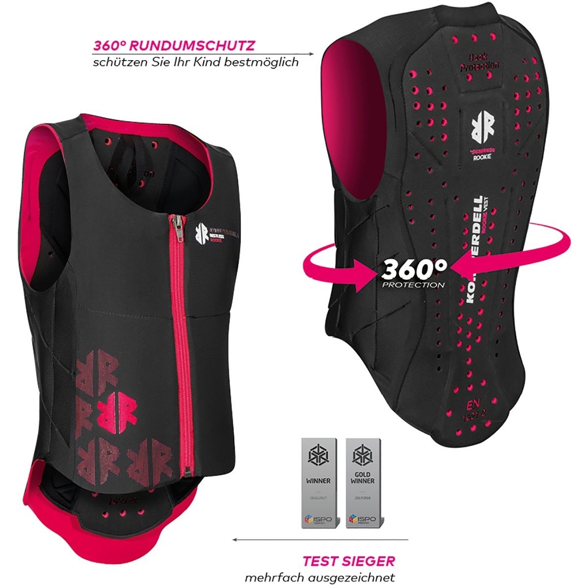 Kinder Rückenprotektor BALLISTIC Junior schwarz/pink