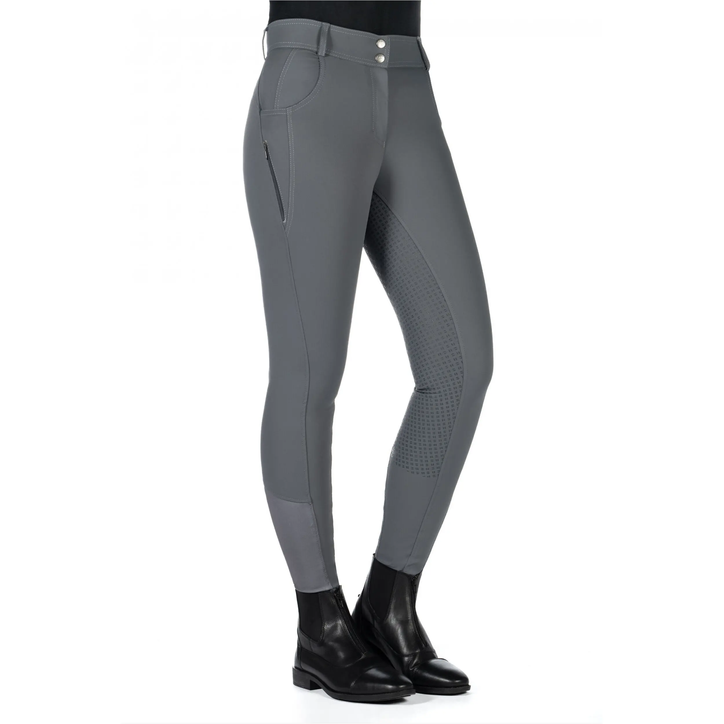 Damen Reithose Silikon Vollbesatz ARI MID RISE grau