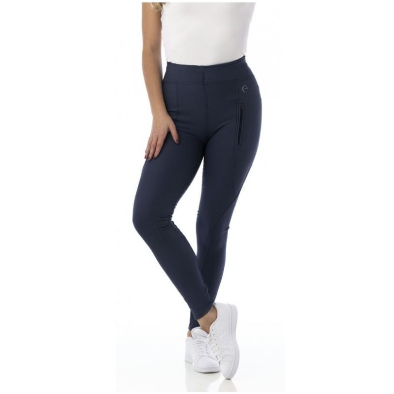 Winter Damen Reitleggings Silikon Vollbesatz DOLOMYT marineblau