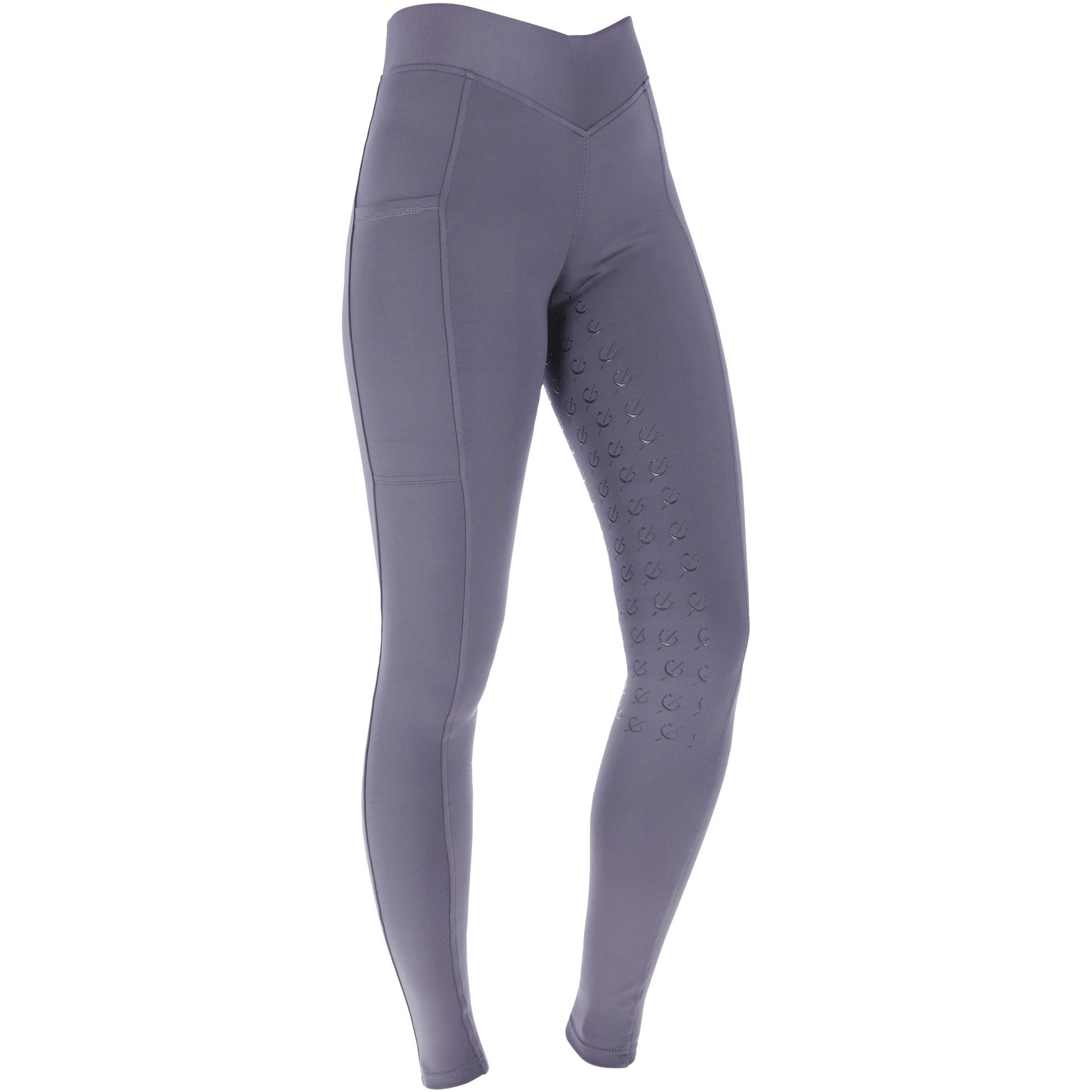 Damen Reitleggings Silikon Vollbesatz CLASSIC STAR graphite