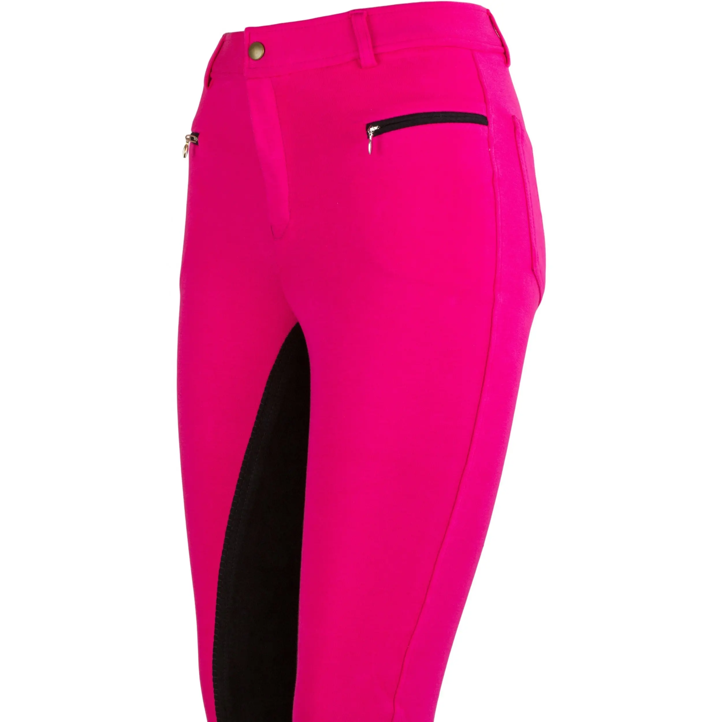 Kinder Reithose Vollbesatz Flex BASICLINE pink/schwarz