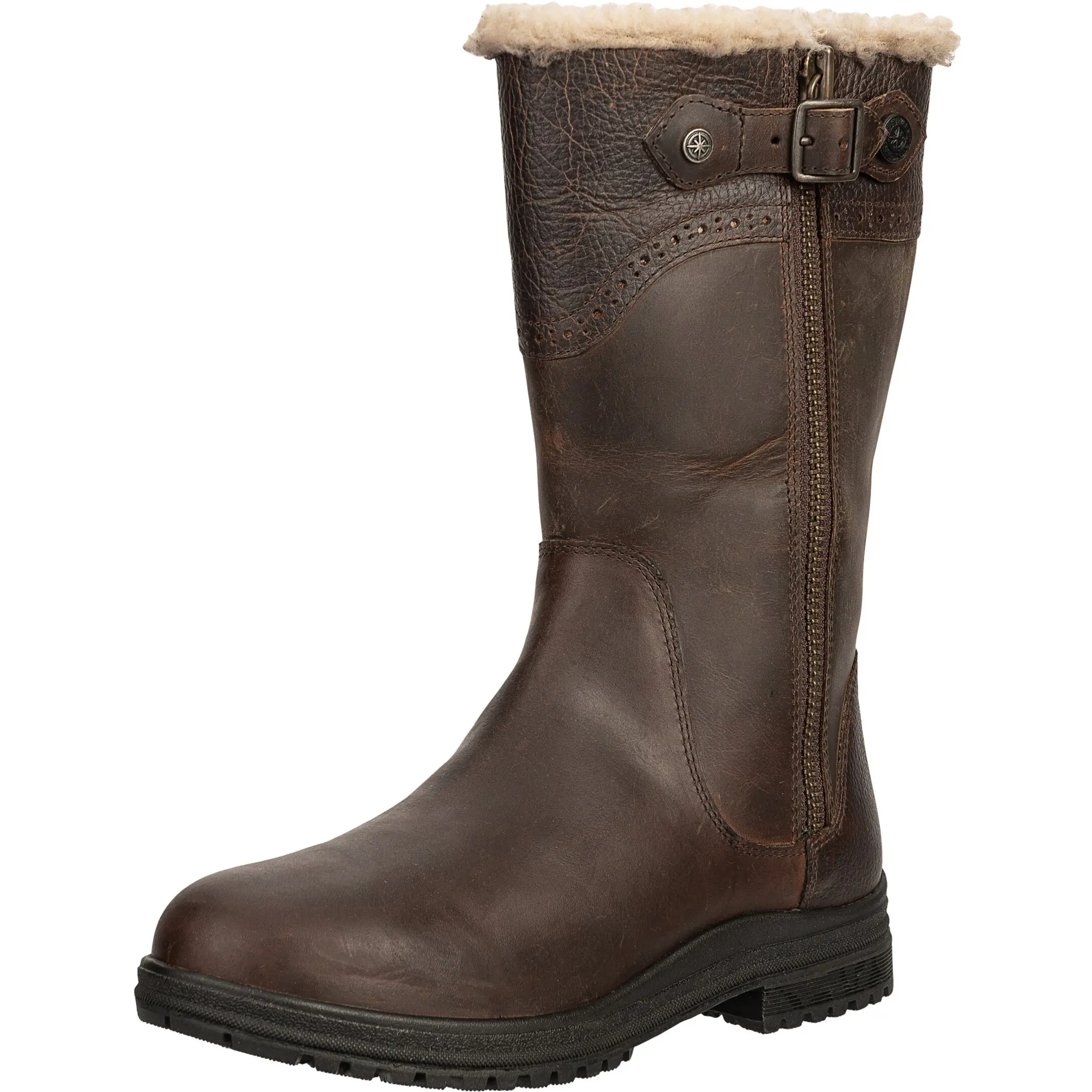 Winter Damen Reitstiefel DUFLON Echtleder waxy brown