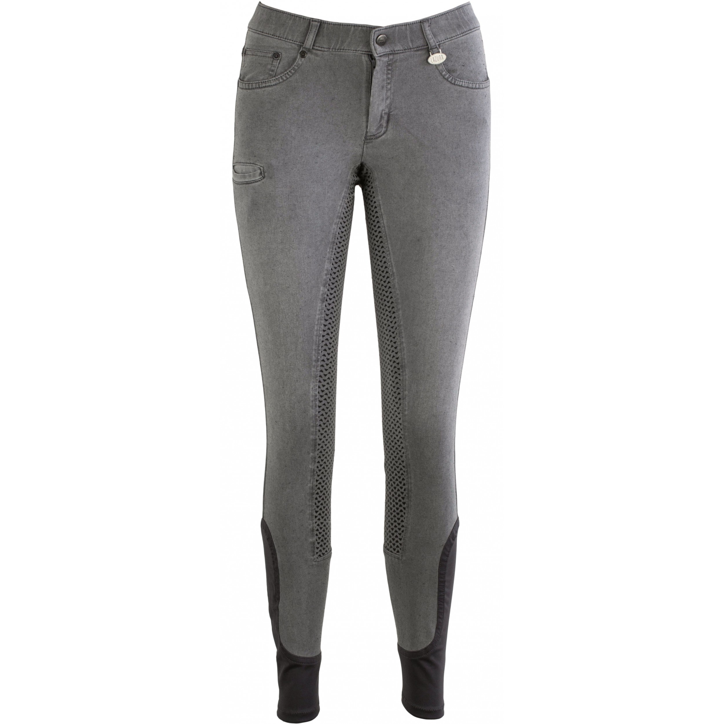 Damen Reithose Silikon Vollbesatz DORA Jeans hellgrau