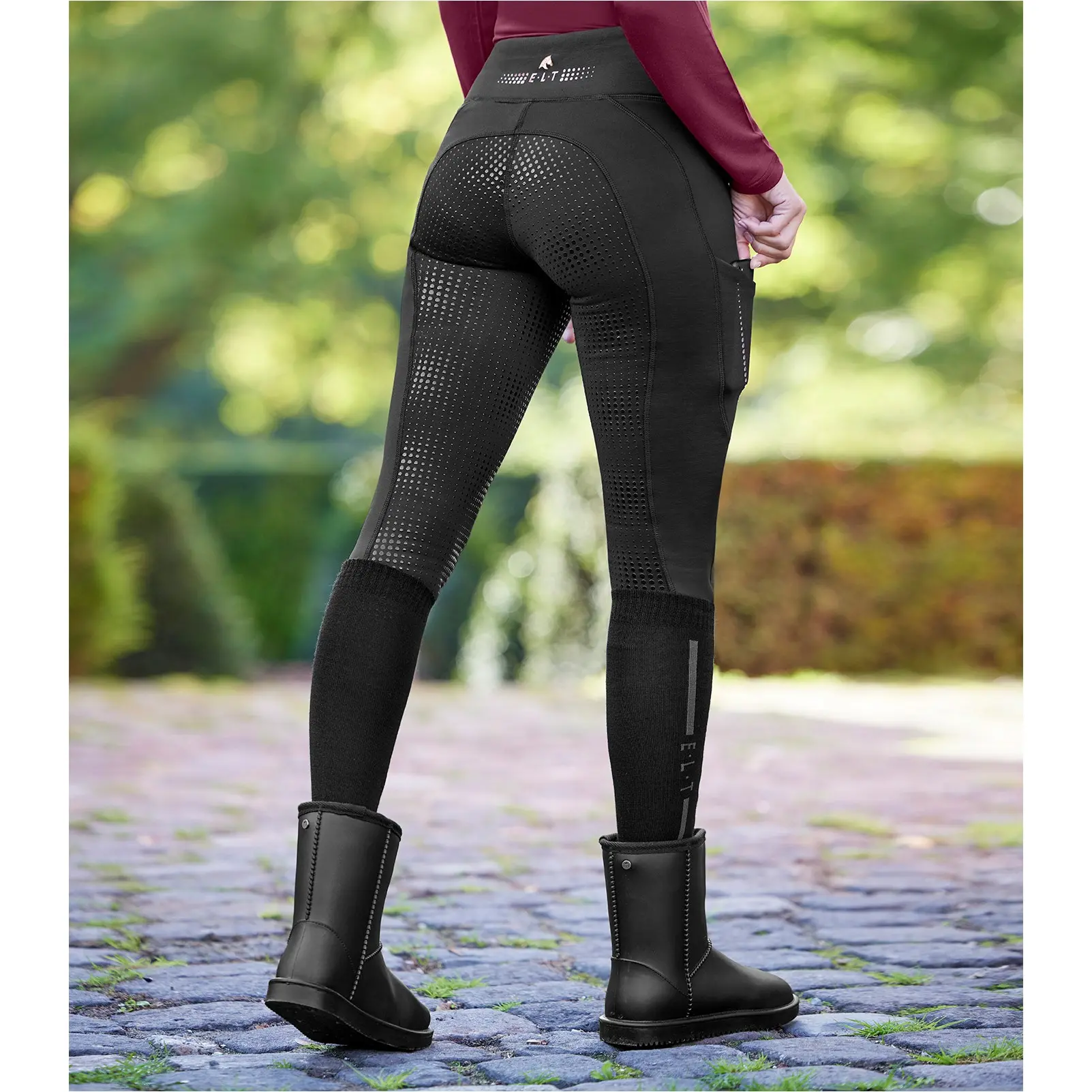 Damen Thermo-Reitleggings Silikon Vollbesatz MILLA schwarz