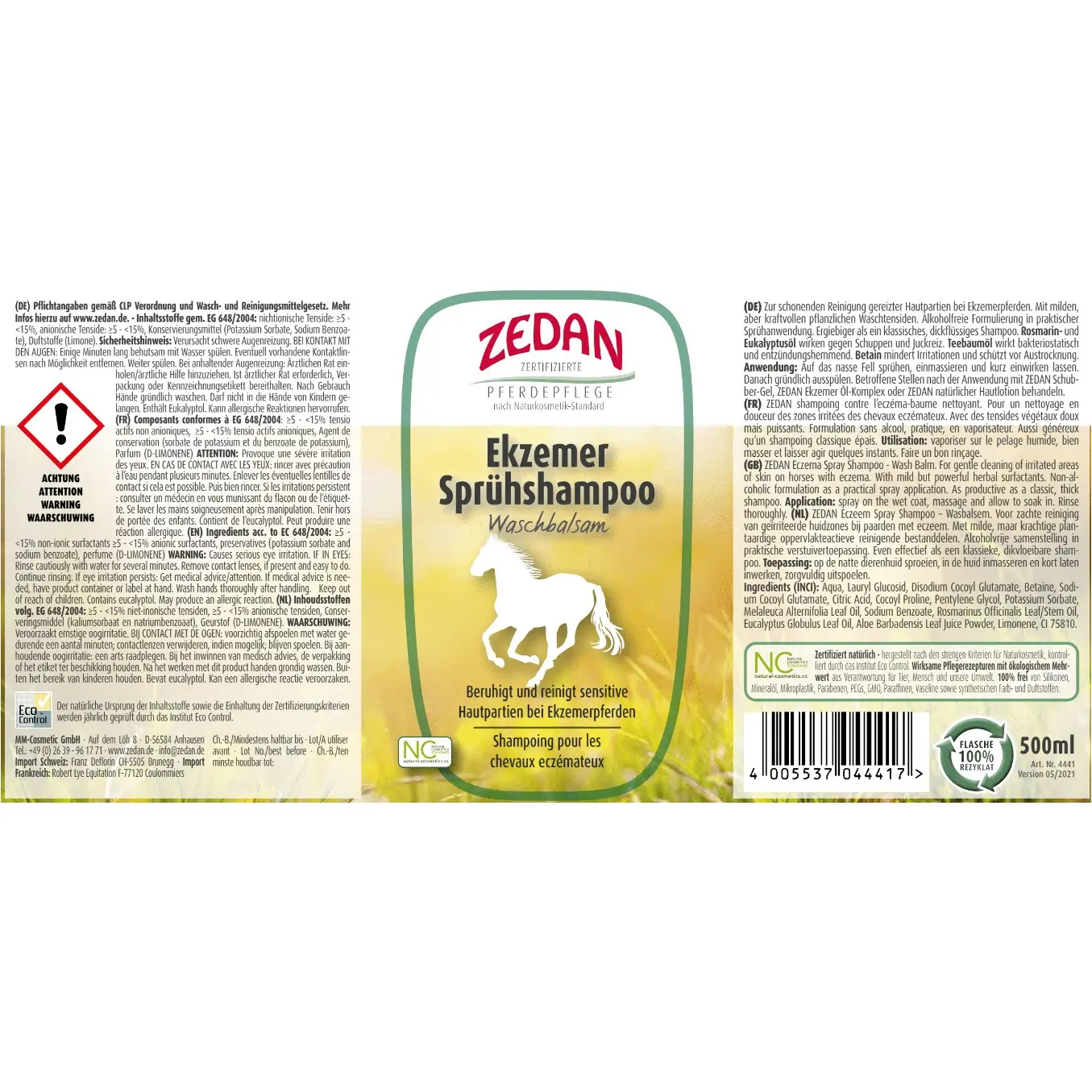 Ekzemer Sprühshampoo Waschbalsam 500ml