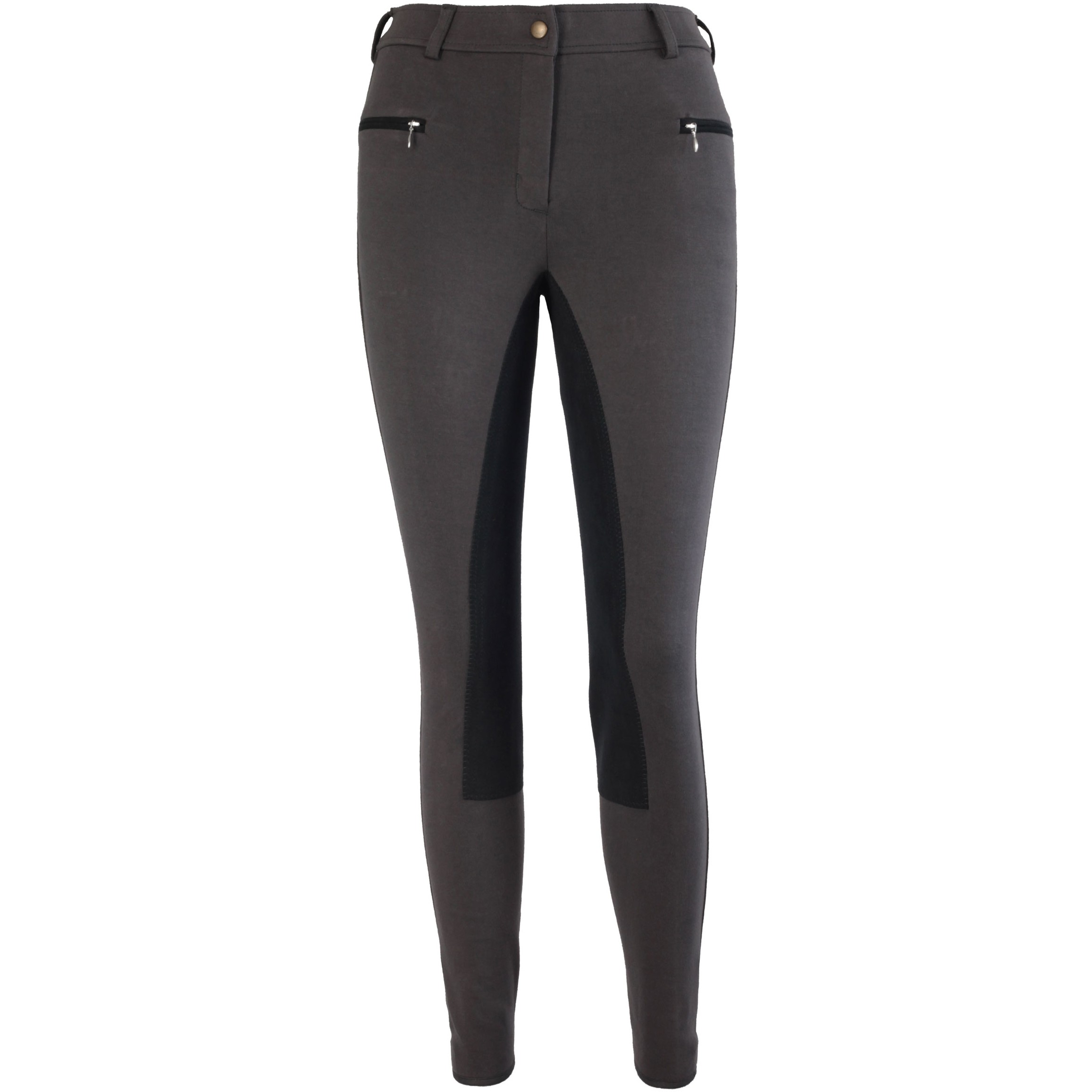 Damen Reithose Vollbesatz BASICLINE dunkelgrau/schwarz