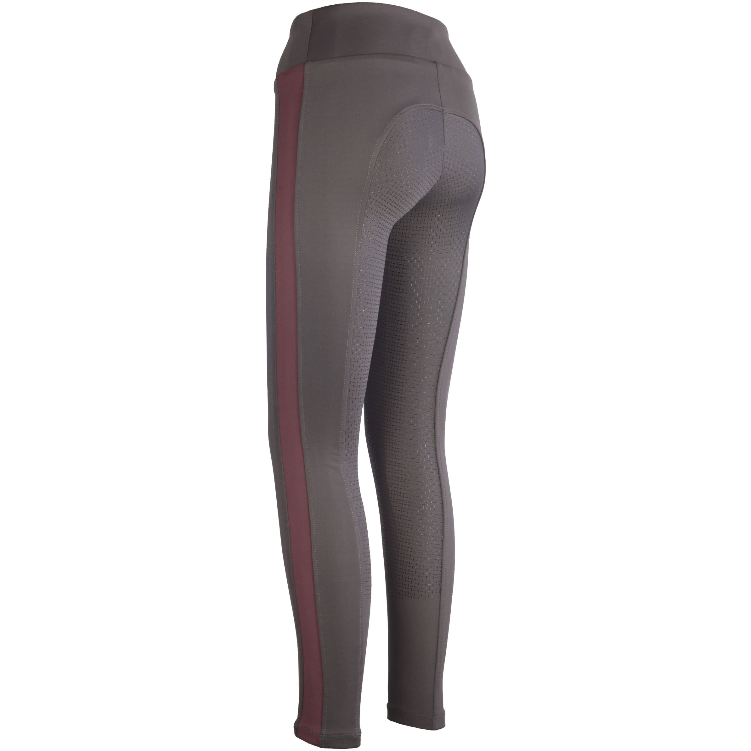 Damen Reitleggings Silikon Vollbesatz ODESSA schiefergrau/bordeaux