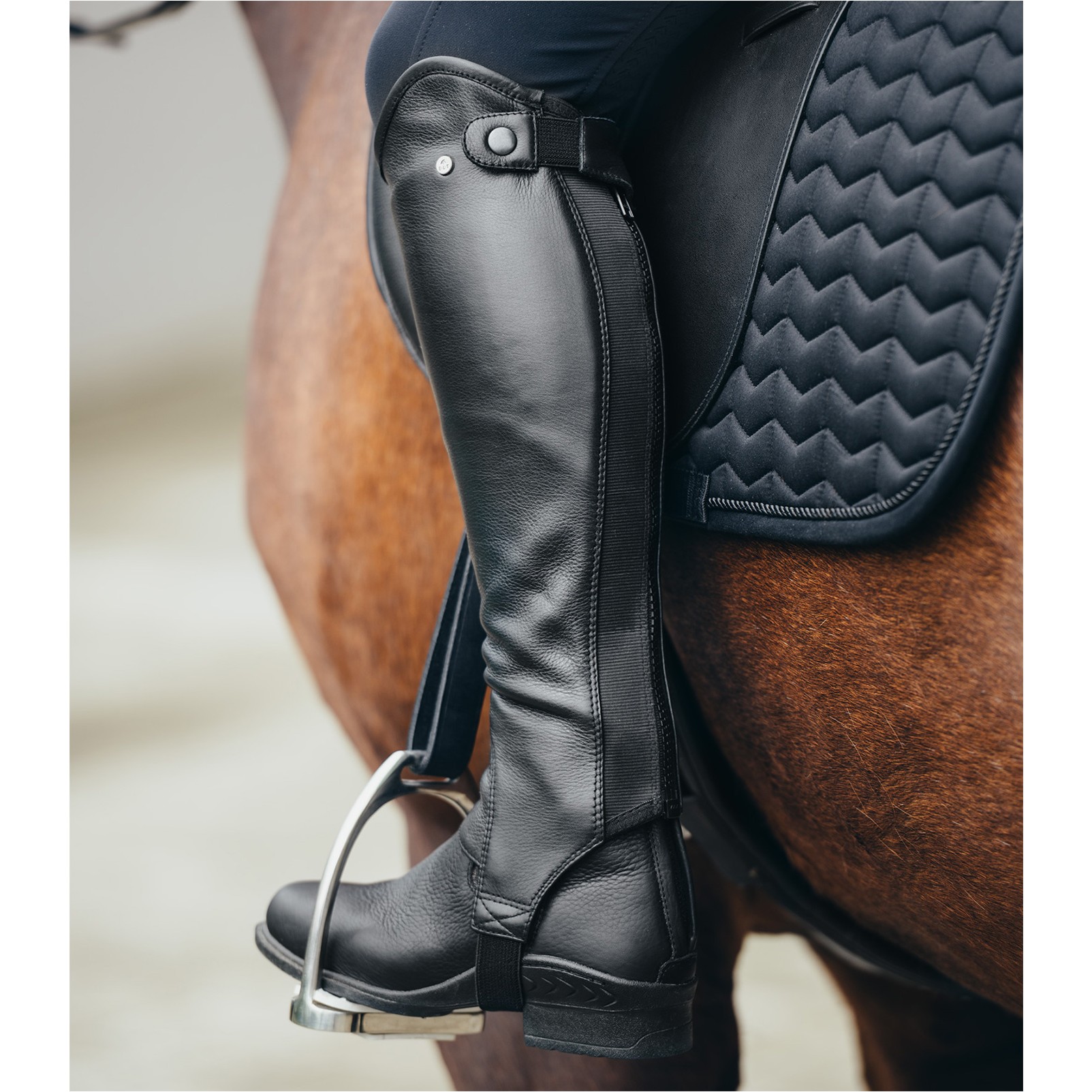 Lederchaps CLASSIC schwarz