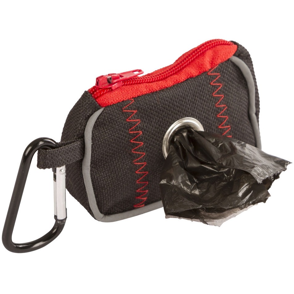 Tasche für Kotbeutel schwarz/rot