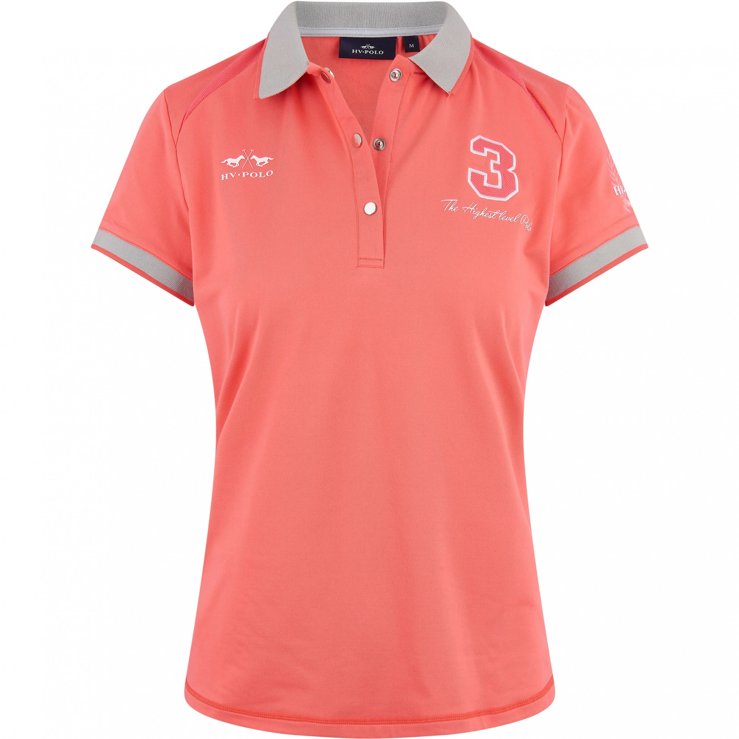 Damen Poloshirt HVPFavouritas Tech bright coral