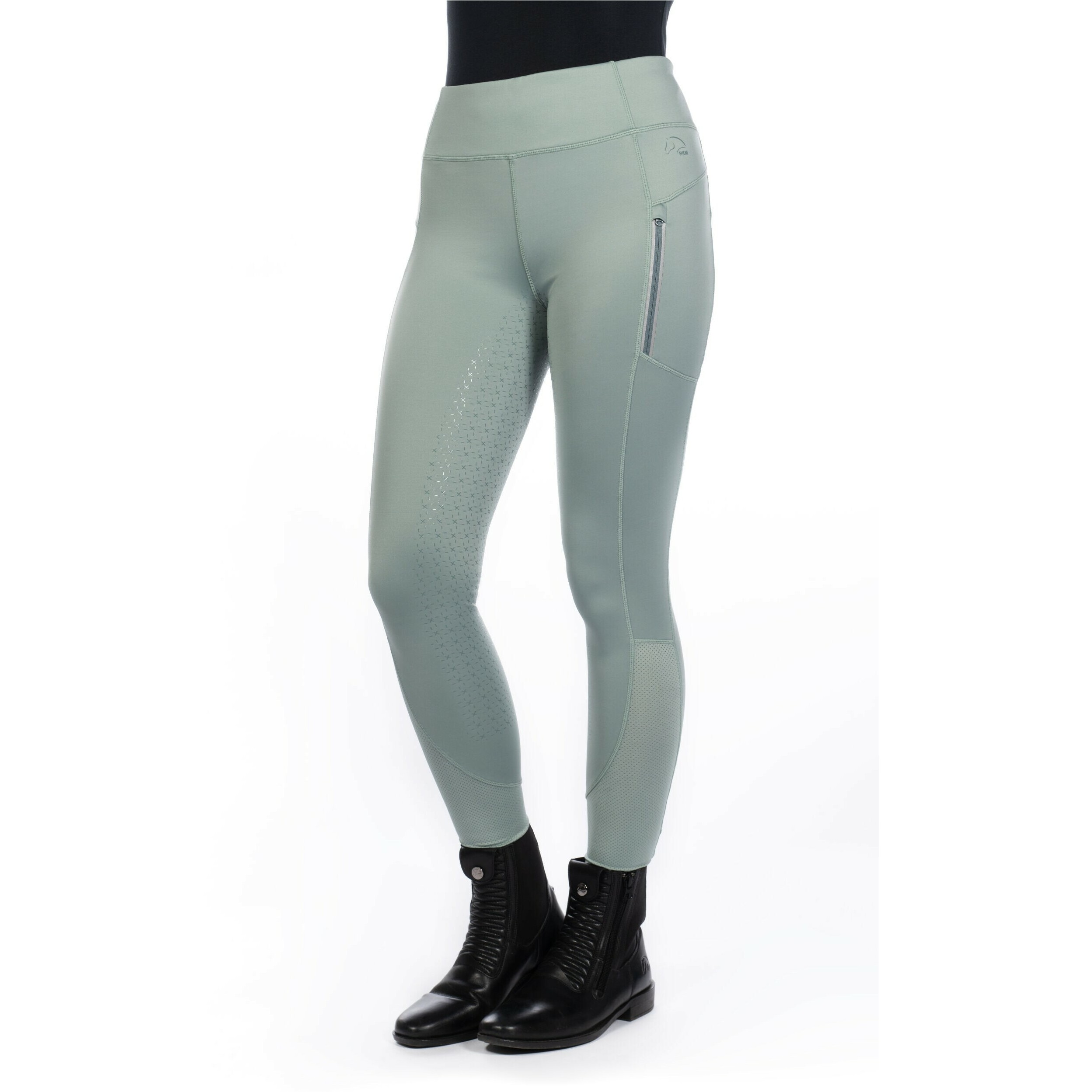 Kinder Reitleggings Silikon Vollbesatz HARBOUR ISLAND salbei