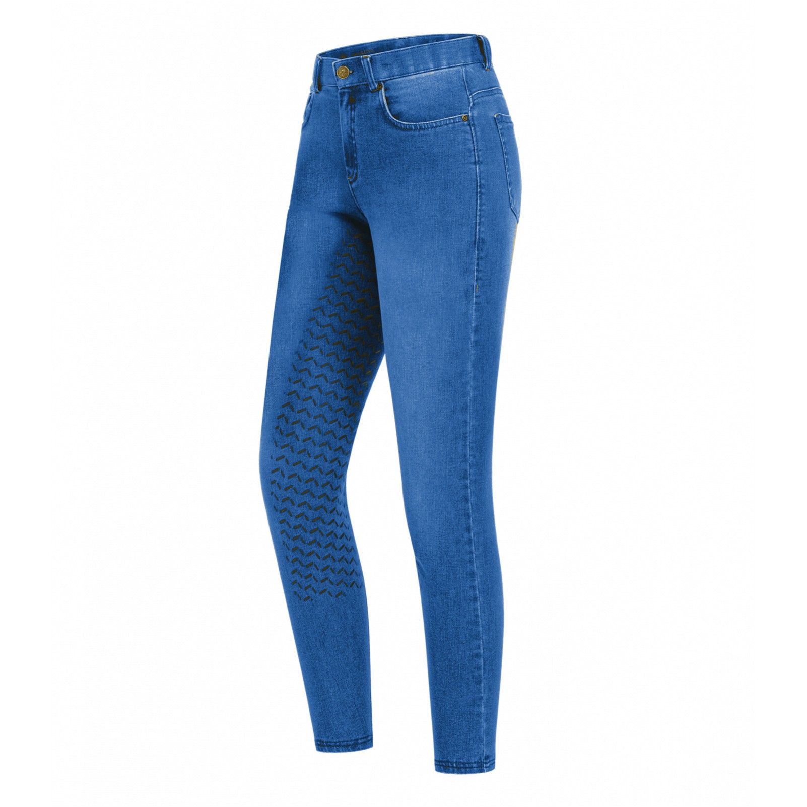 Damen Jeansreithose Silikon Vollbesatz LUNA jeansblau