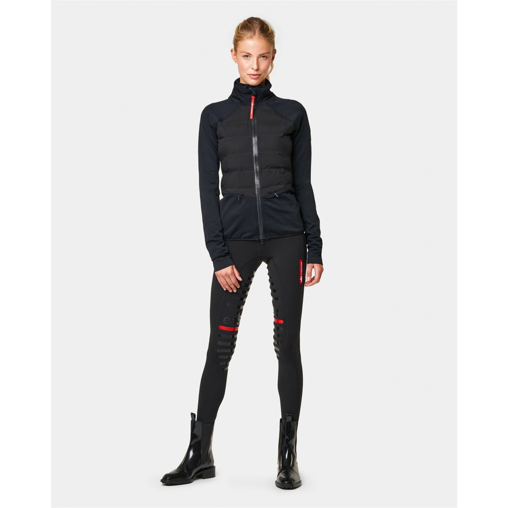 Damen Reitjacke HYBRID JERSEY schwarz