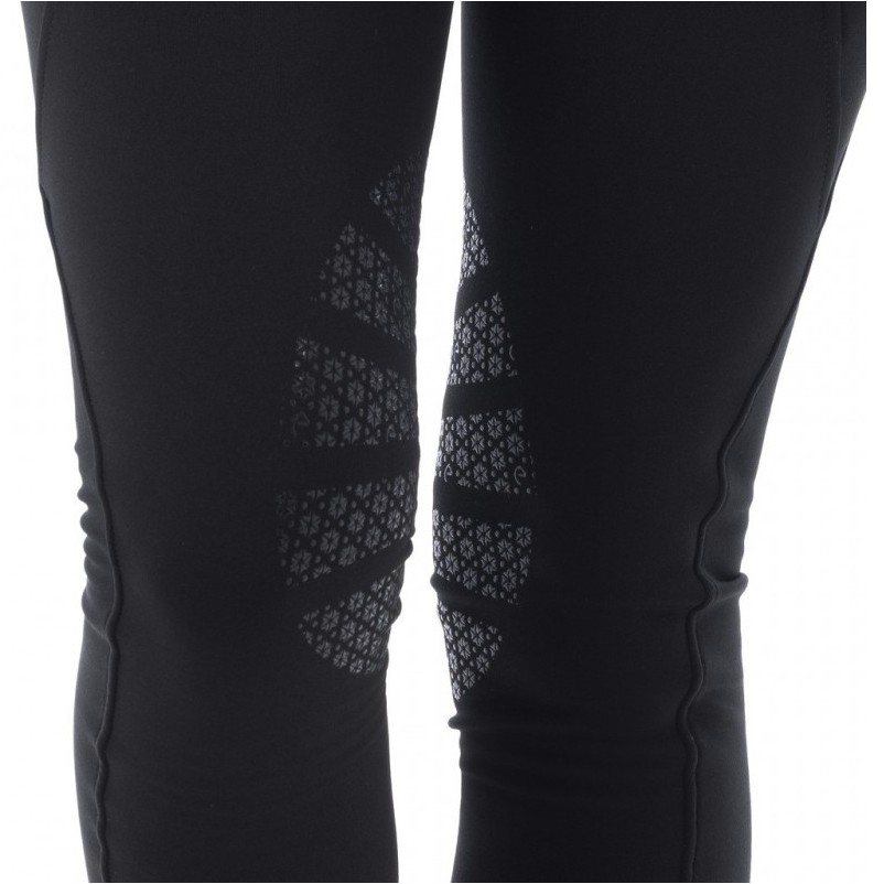 Winter Damen Reitleggings Silikon Kniebesatz DOLOMYT schwarz