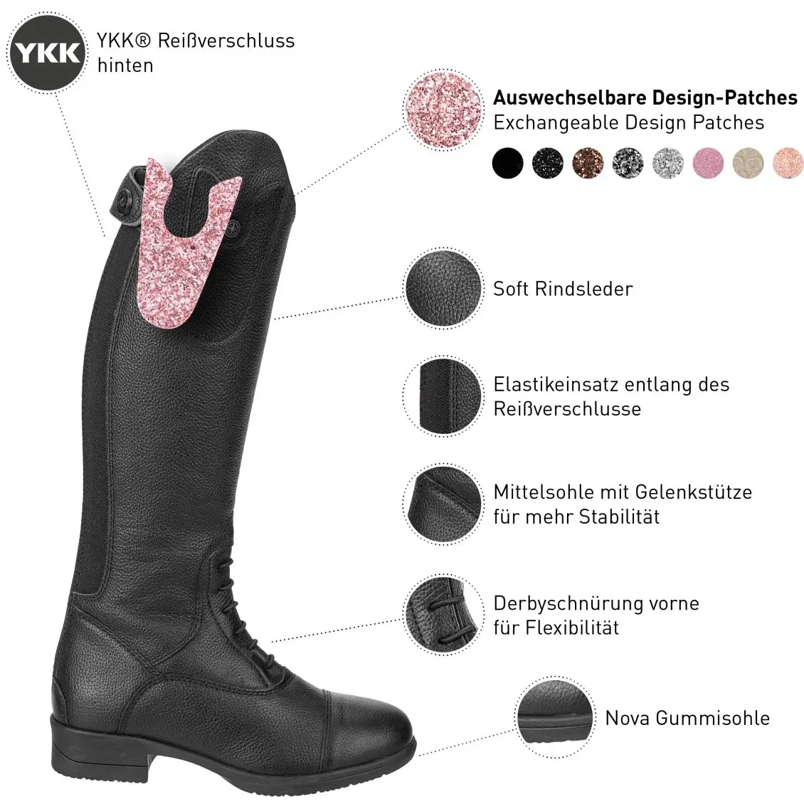 Applikationen NOVA KIDS FUN PATCHES CONVERTIBLE schwarz/glitter