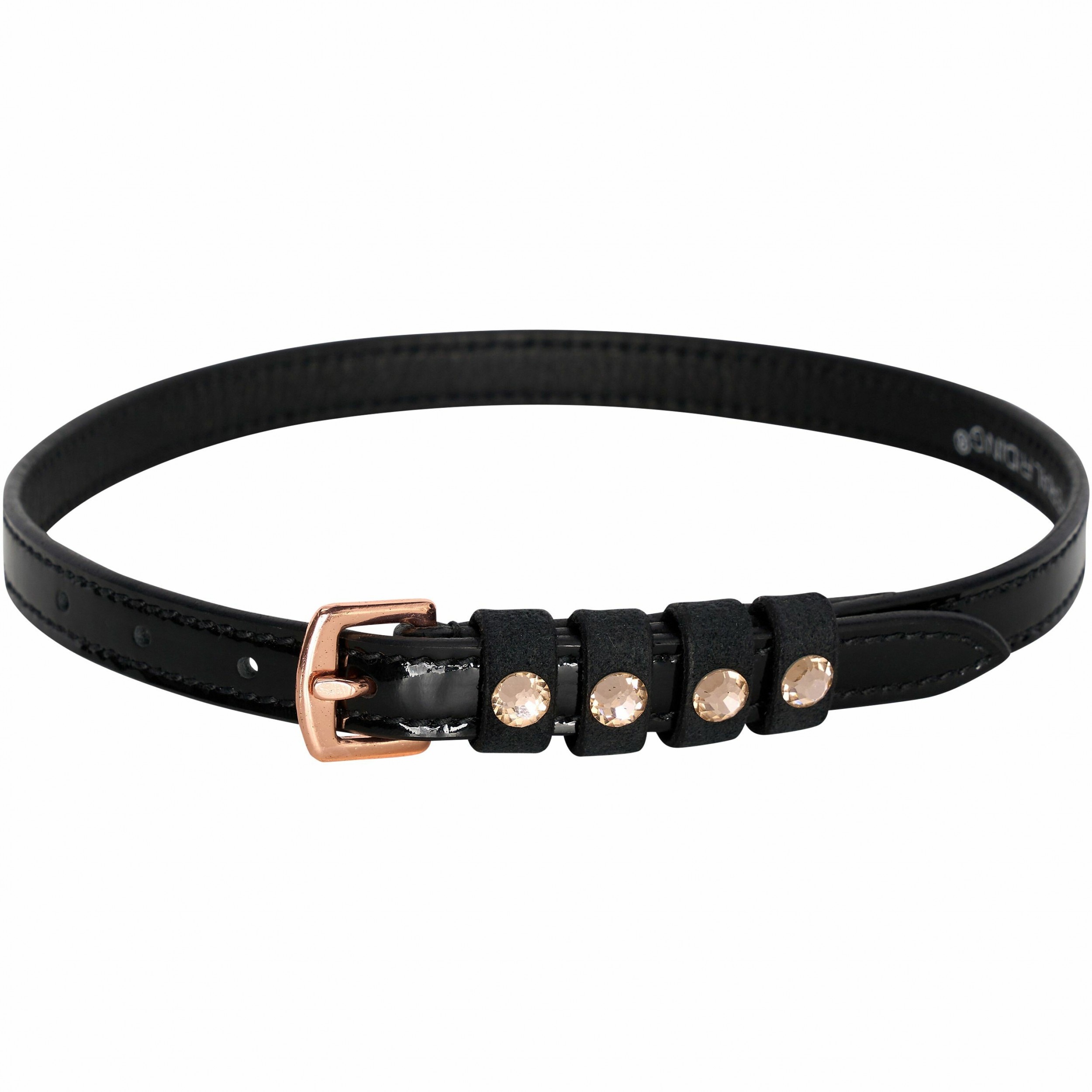 Damen Sporenriemen mit Strass IRHPardouz Leder black/rose gold