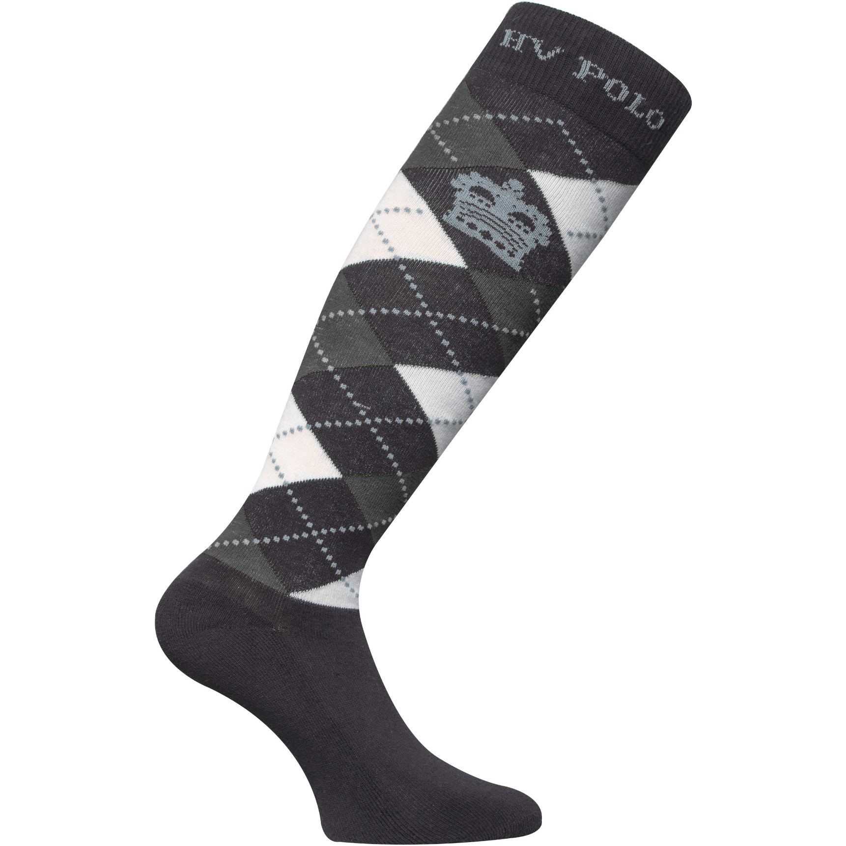 Damen Reitsocken HVPArgyle charcoal melange/grey melange/soft blue