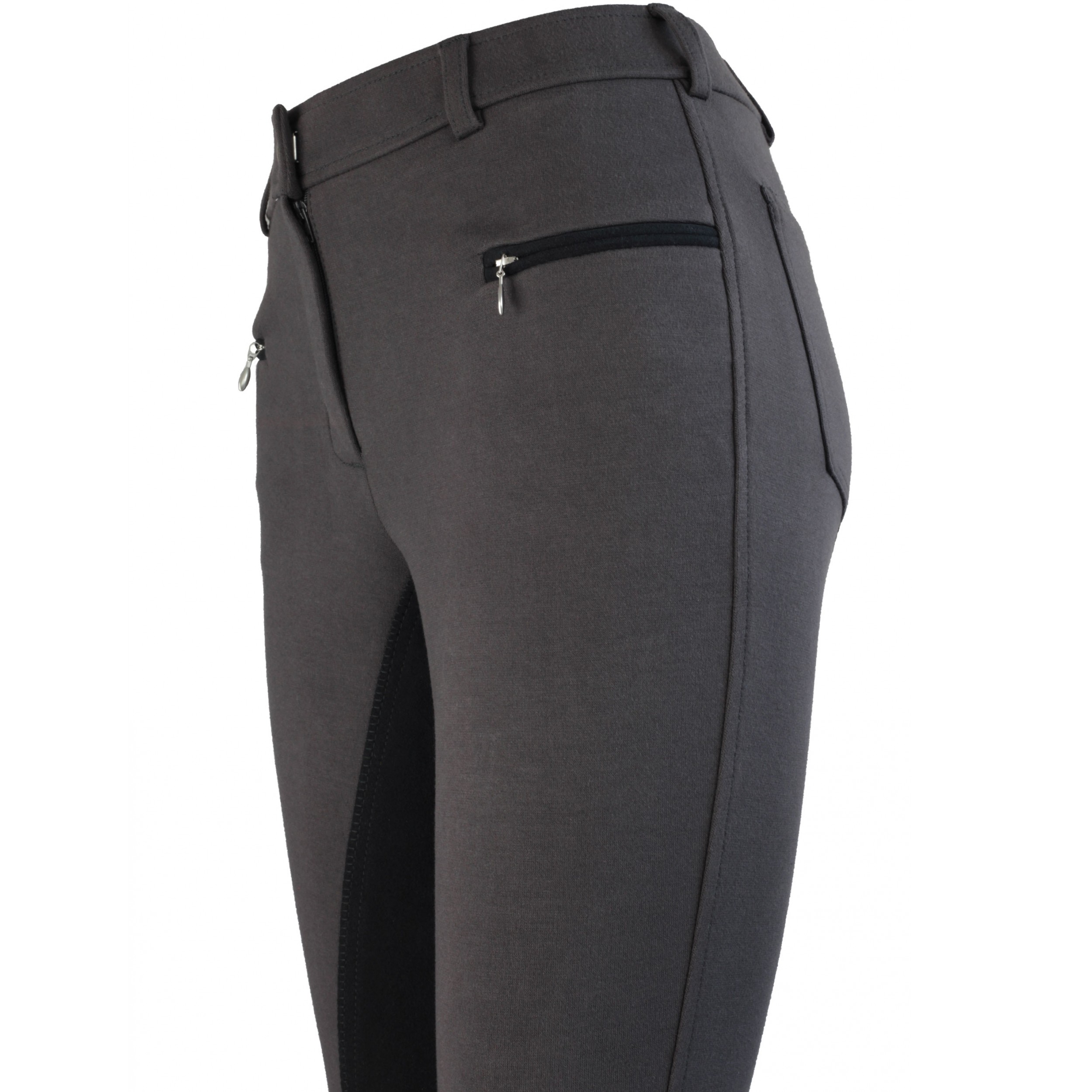 Damen Reithose Vollbesatz BASICLINE dunkelgrau/schwarz