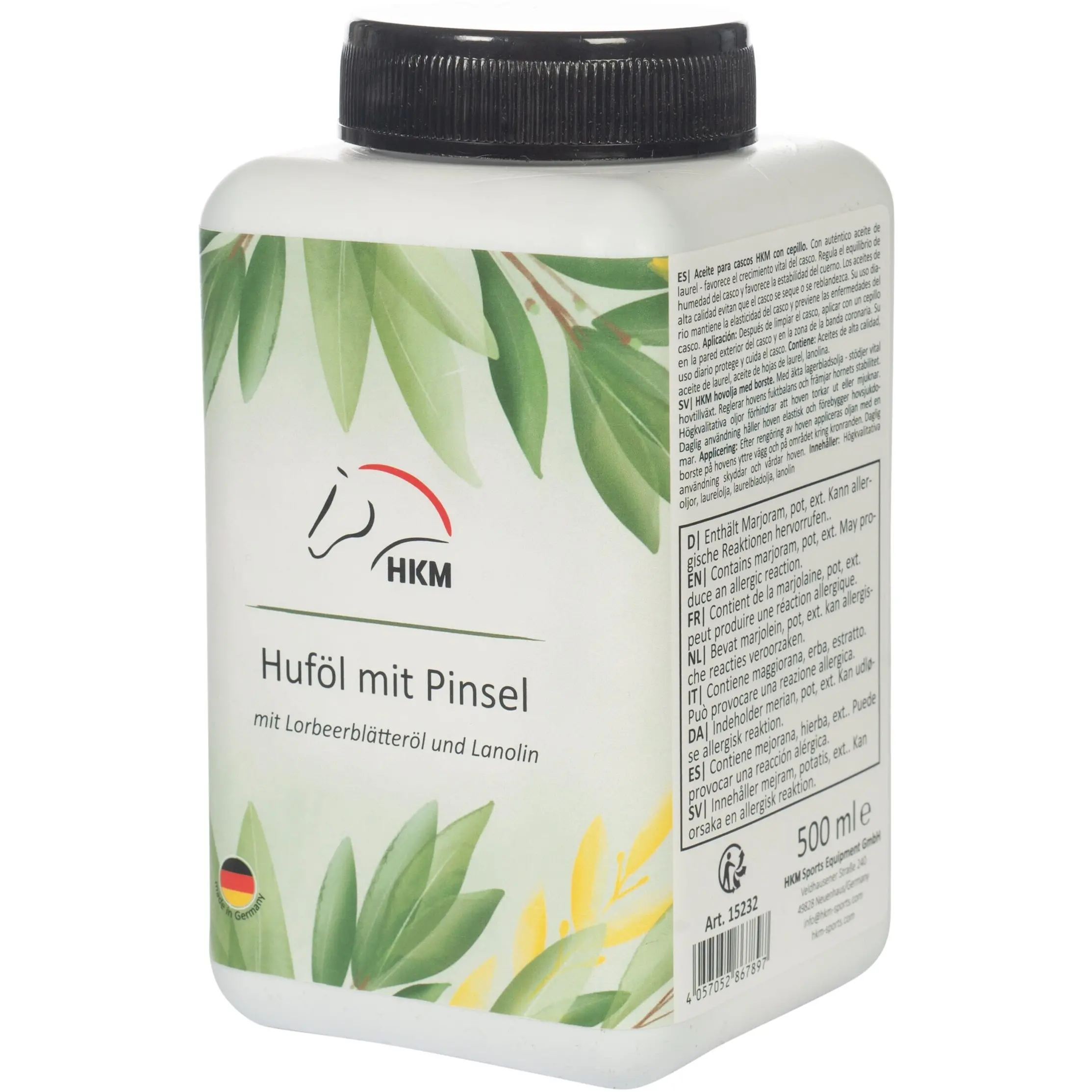 Huföl mit Pinsel mit Lorbeerblätteröl und Lanolin 500ml