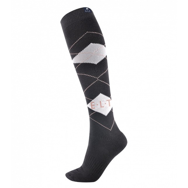 Reitsocken KARO schwarz/milch