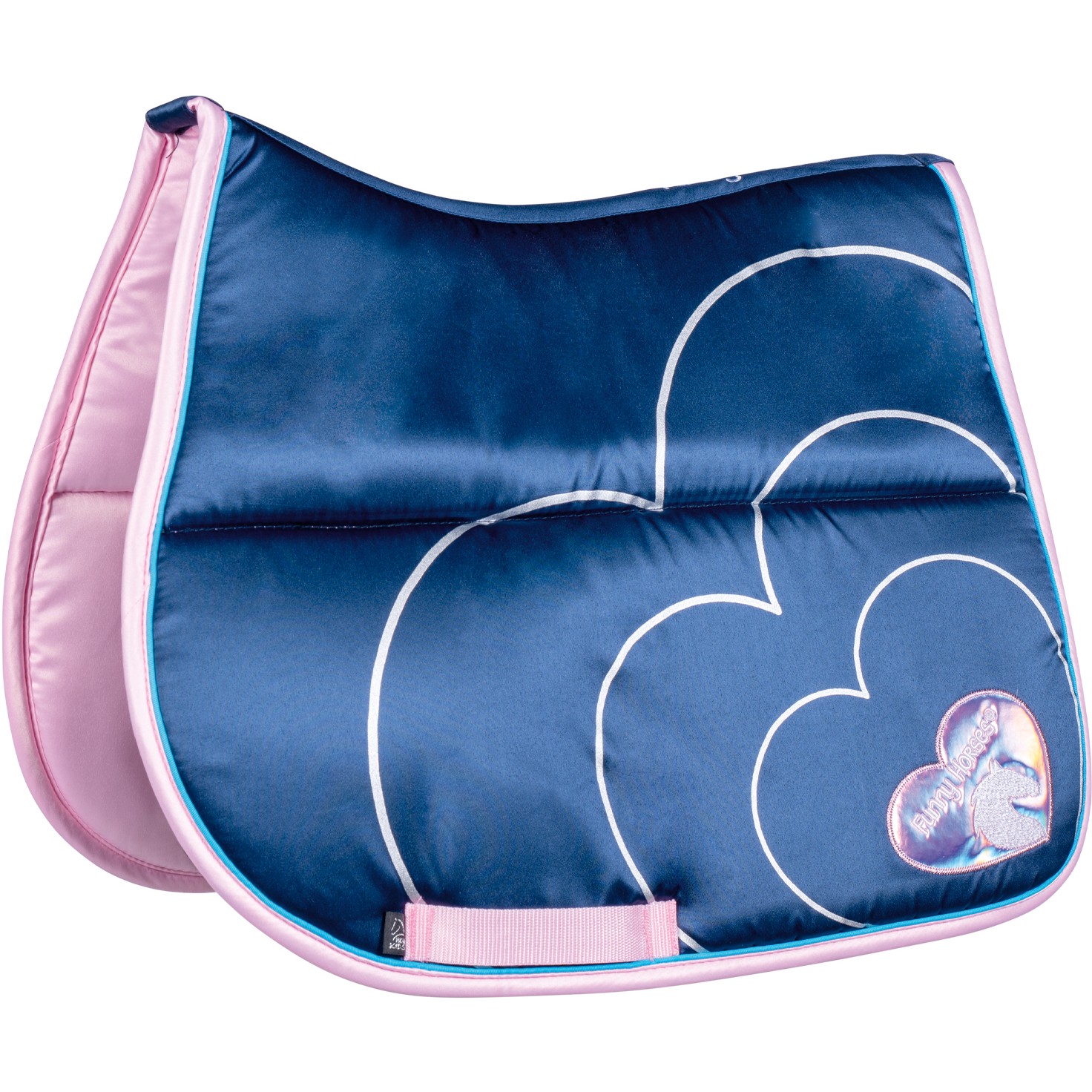 Wendeschabracke FUNNY HORSES HEARTS blau/rosa