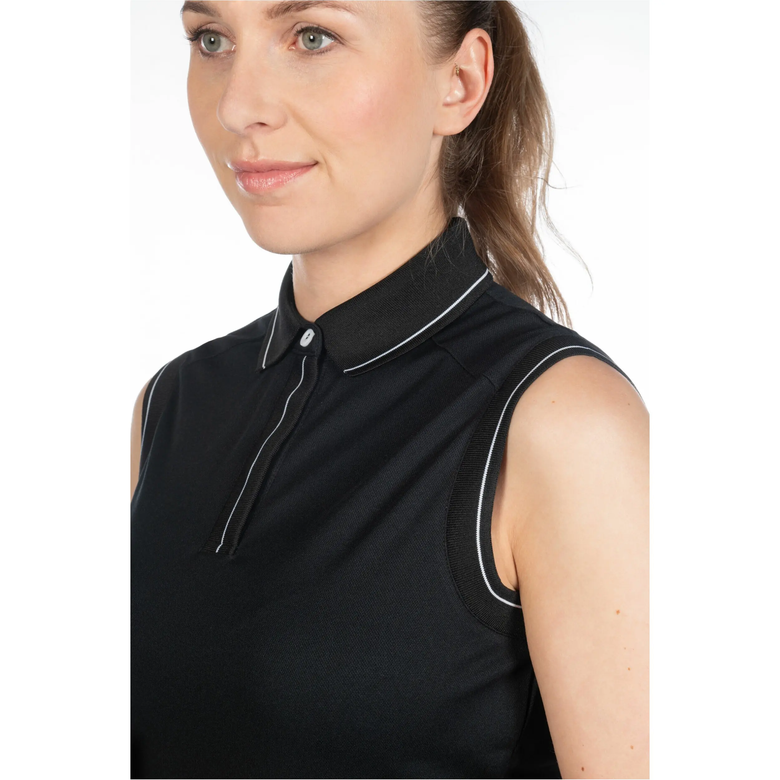 Damen Poloshirt ärmellos CATHERINE schwarz