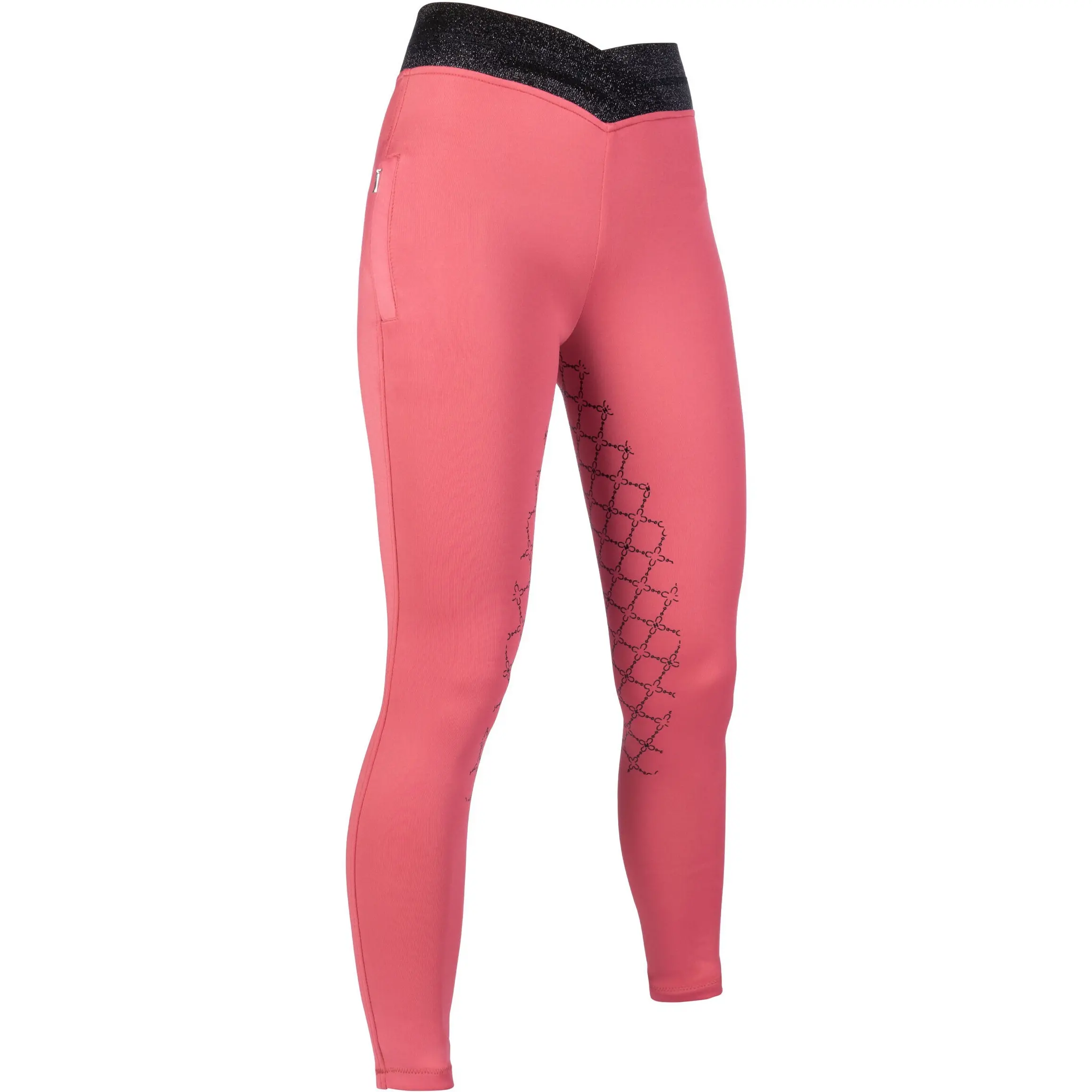 Kinder Reitleggings Silikon Vollbesatz RUBY rostrot