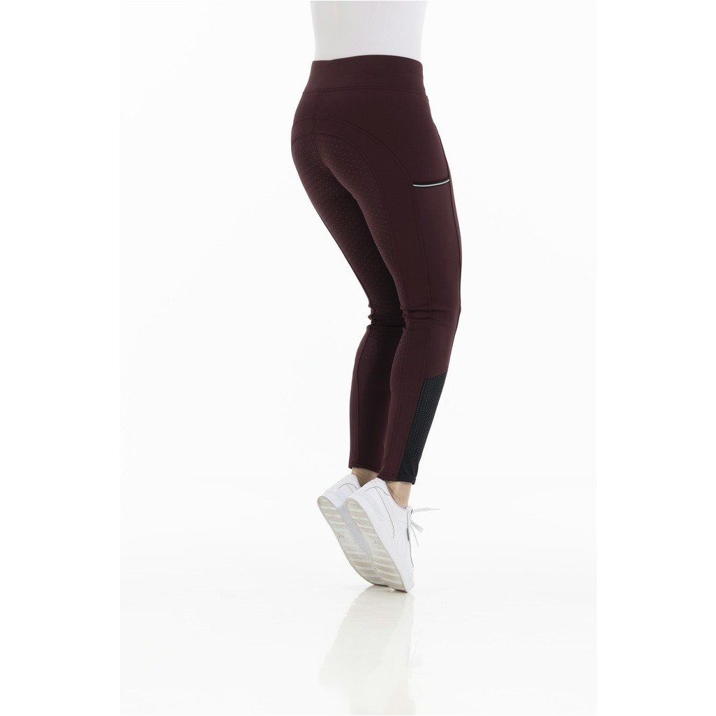 Sommer Damen Reitleggings Silikon Vollbesatz BRIGITTE Mesh bordeauxrot