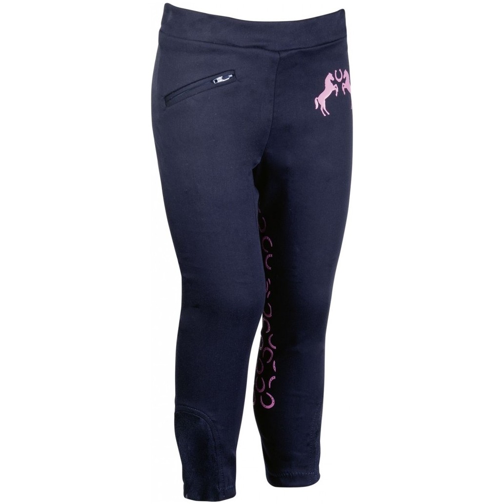 Kinder Reithose Silikon Kniebesatz PINK PONY dunkelblau