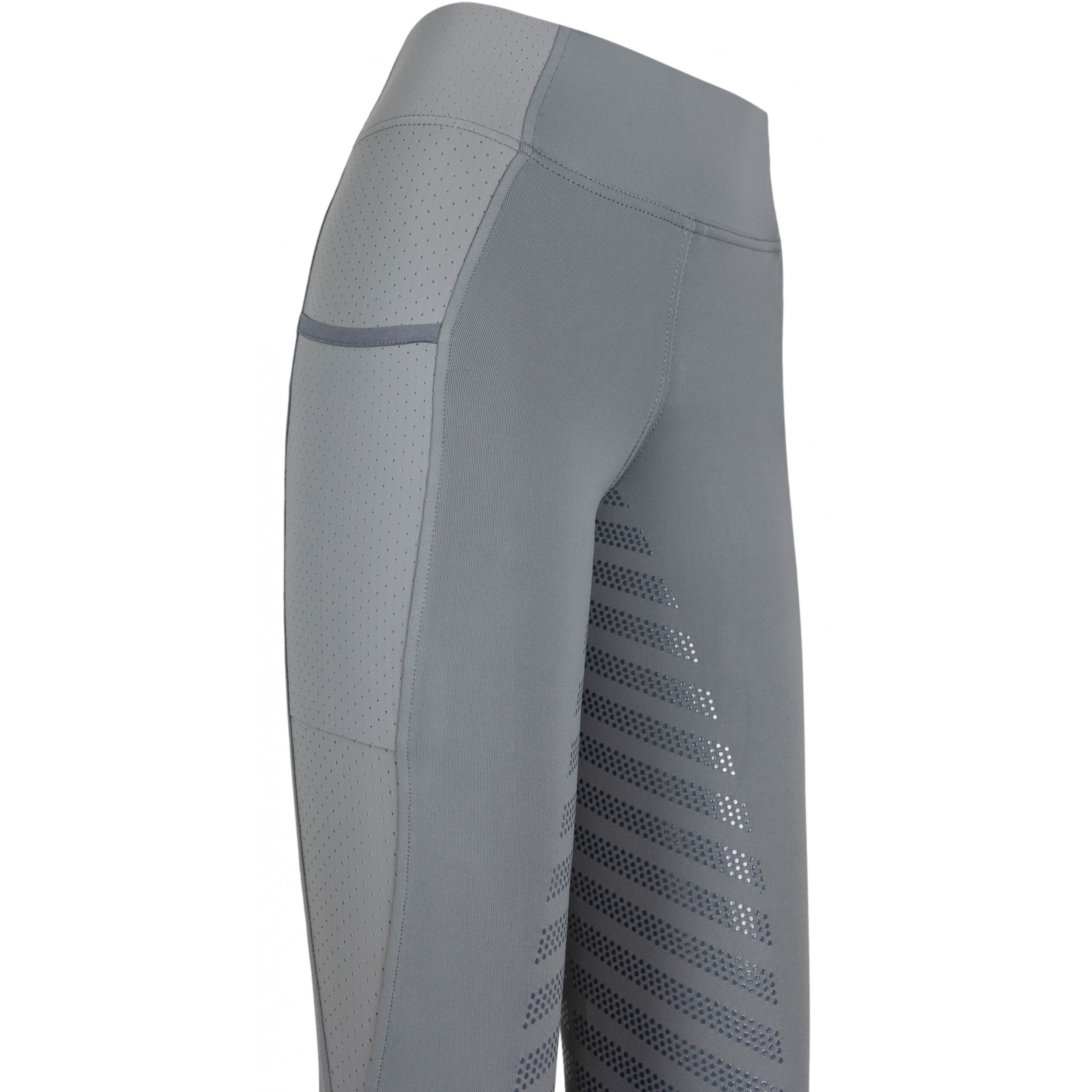 Sommer Kinder Reitleggings Silikon Vollbesatz LEA light graphite