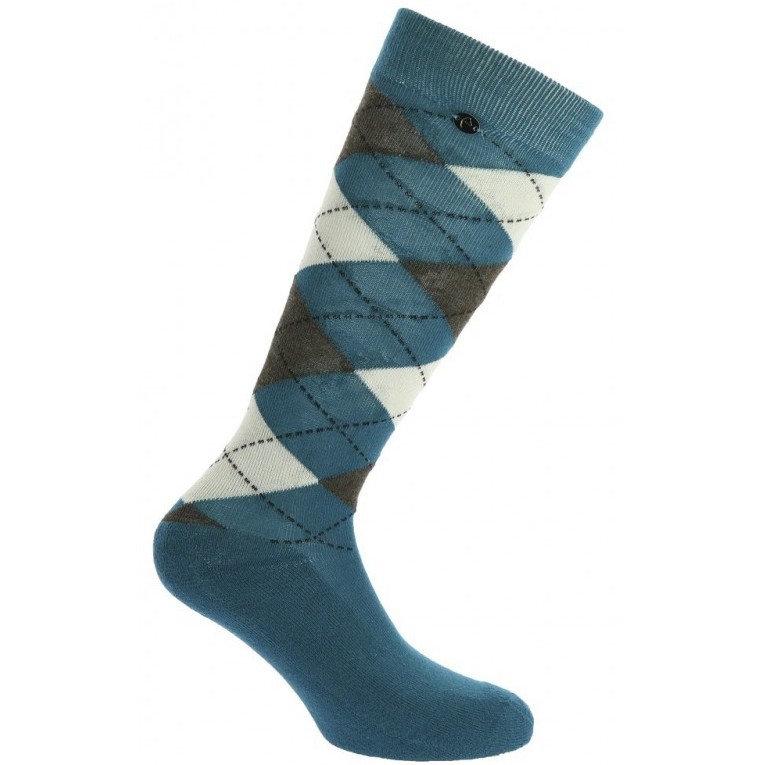 Reitsocken ARGYLE saphir/ecru