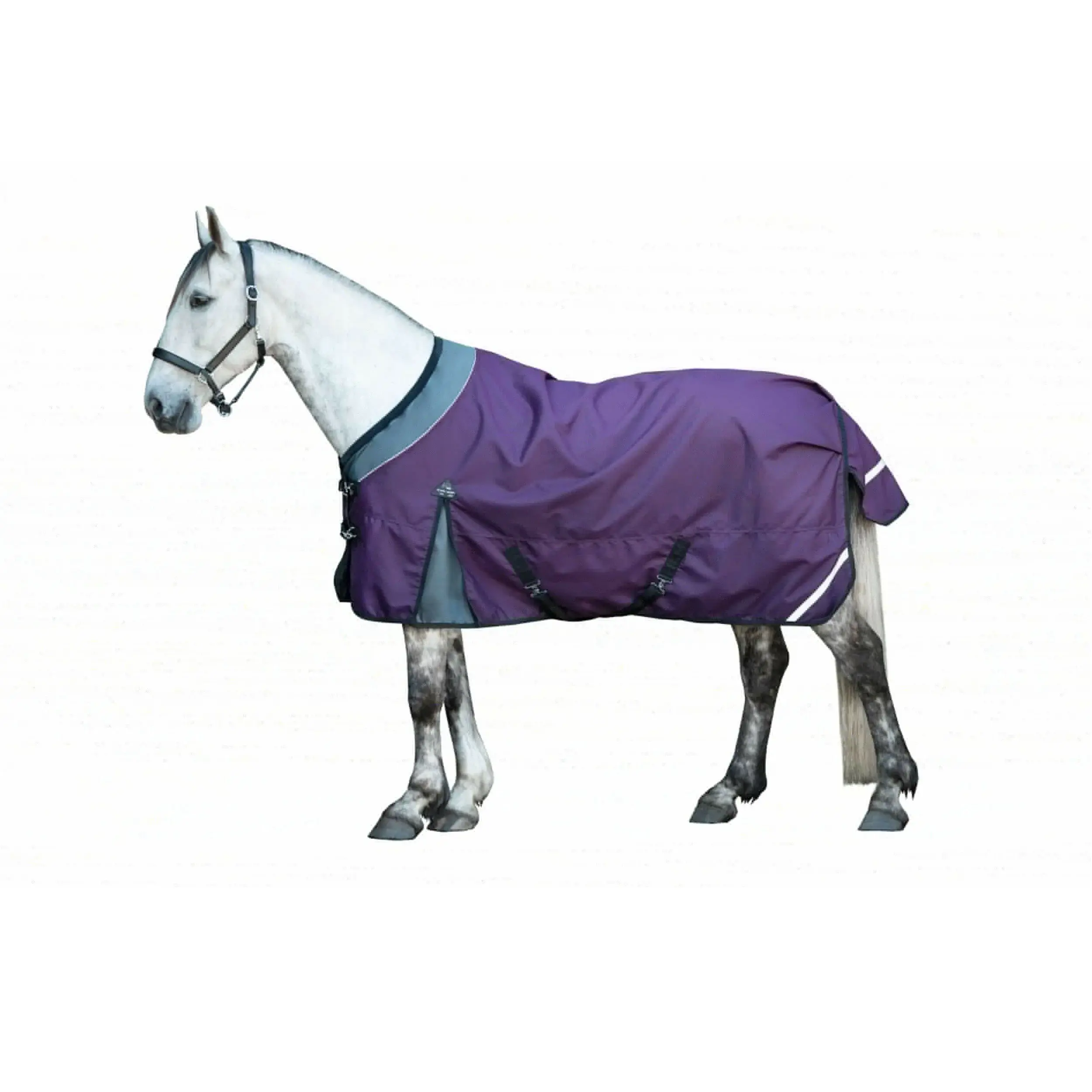 Weidedecke 1200D mit Polarfleece LIBERTY weinrot/grau