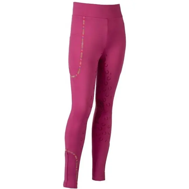 Kinder Reitleggings Silikon Vollbesatz POLLY magenta