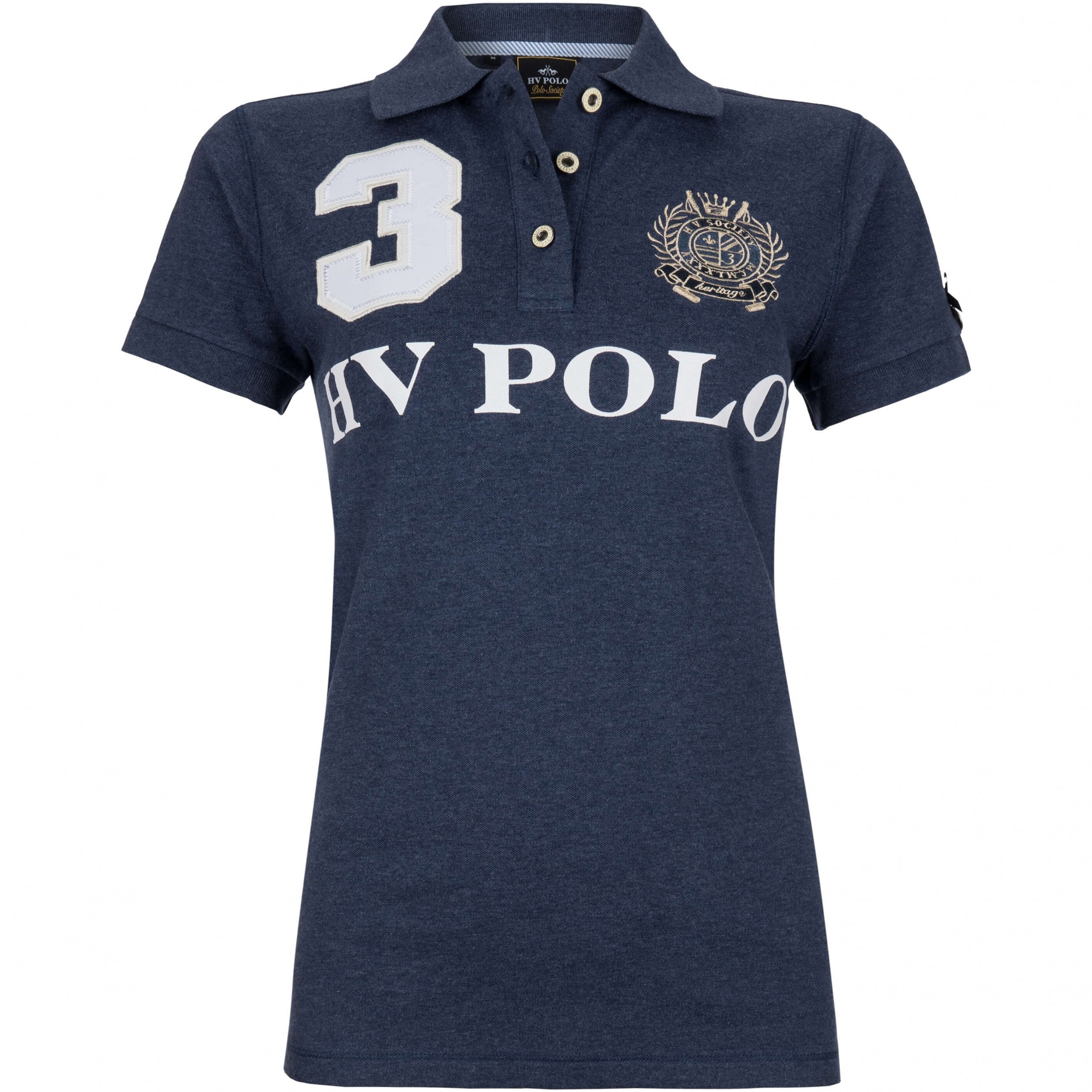 Damen Poloshirt HVPFavouritas EQ denim melange