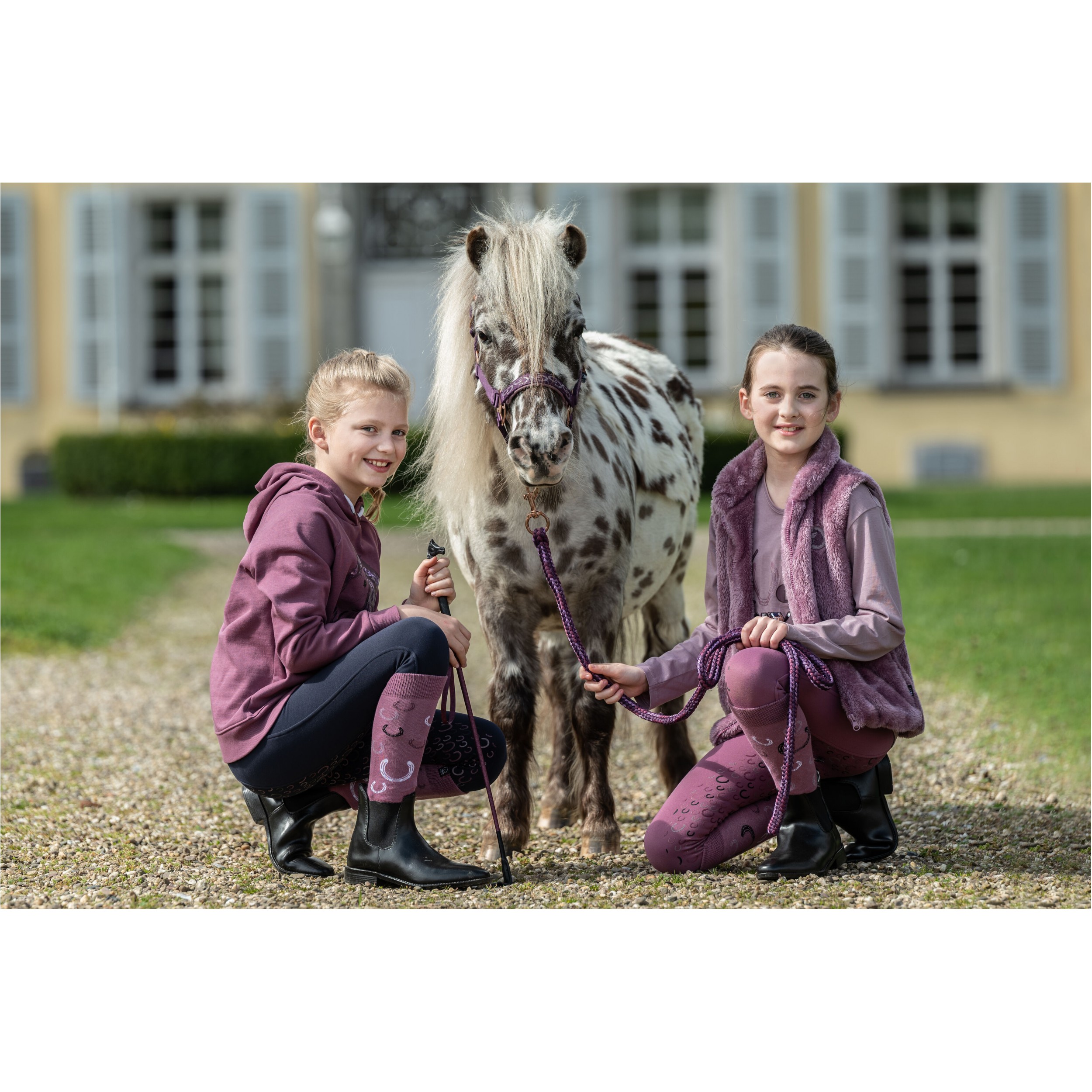 Winter Kinder Reitleggings Silikon Vollbesatz ALVA lila