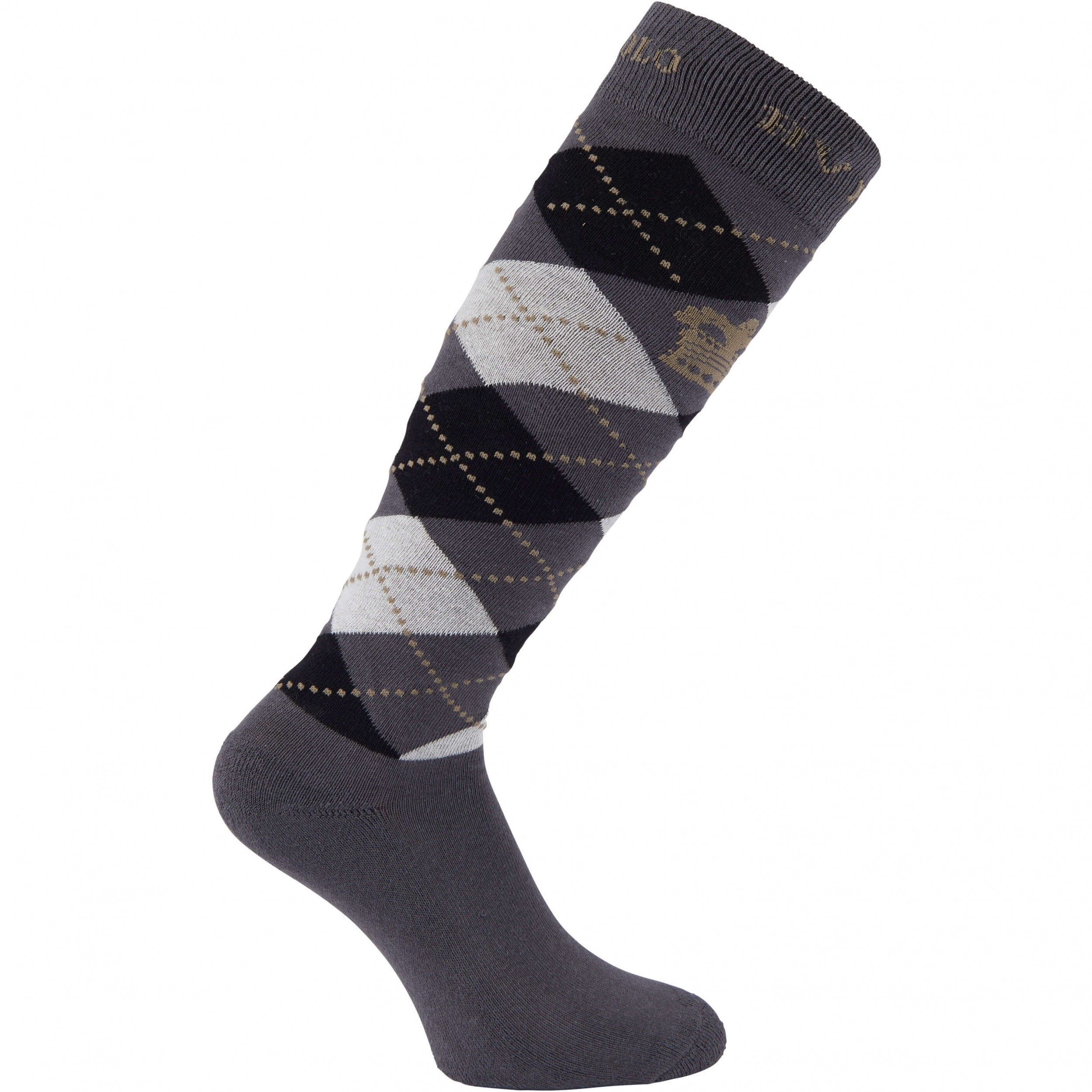 Damen Reitsocken HVPArgyle charcoal/schwarz/taupe