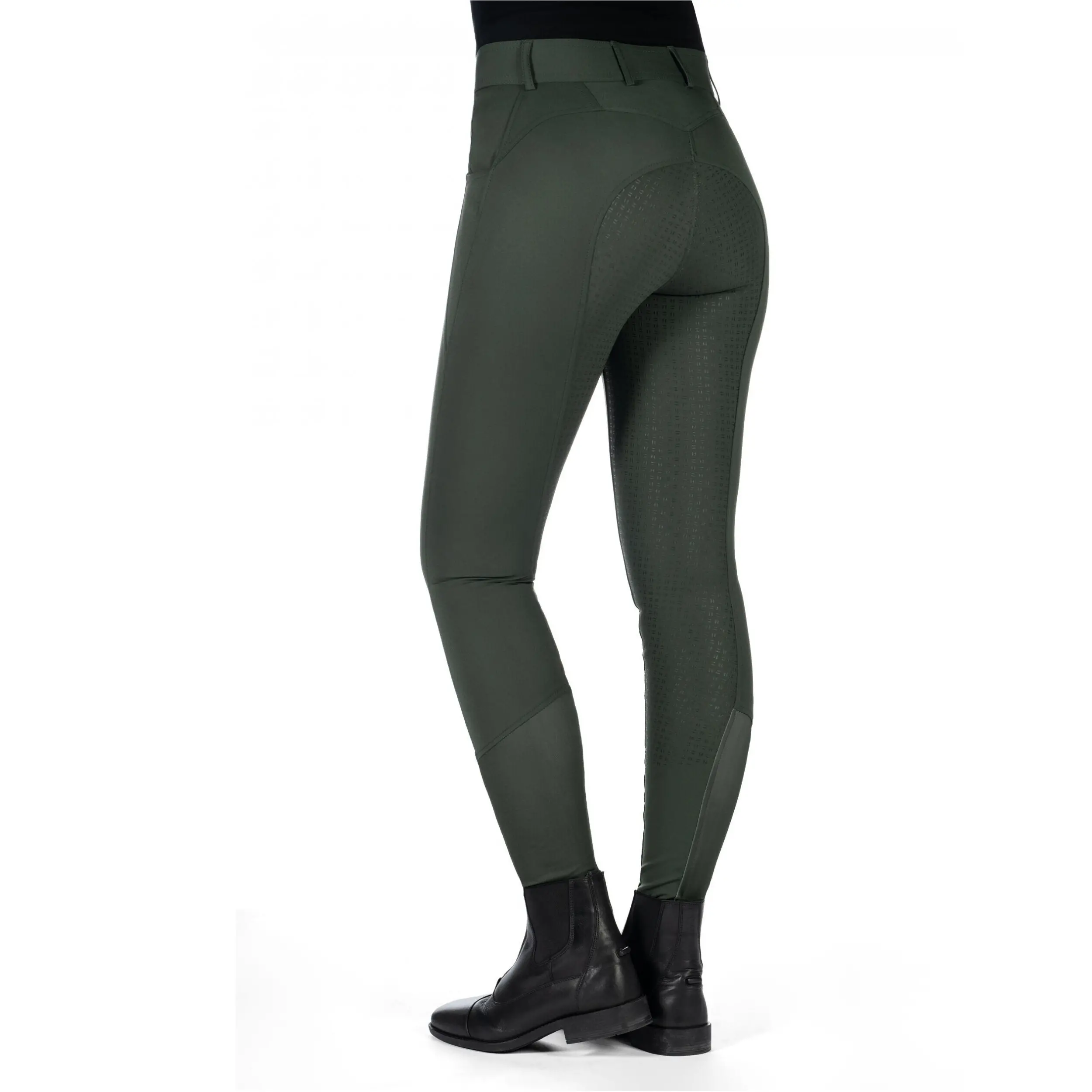 Damen Reithose Silikon Vollbesatz ARI MID RISE olivgrün