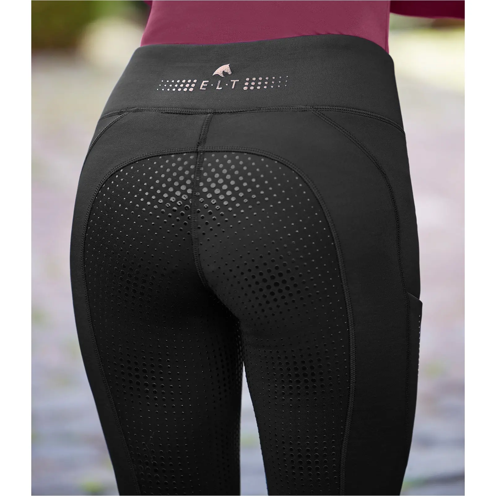 Kinder Thermo-Reitleggings Silikon Vollbesatz MILLA schwarz