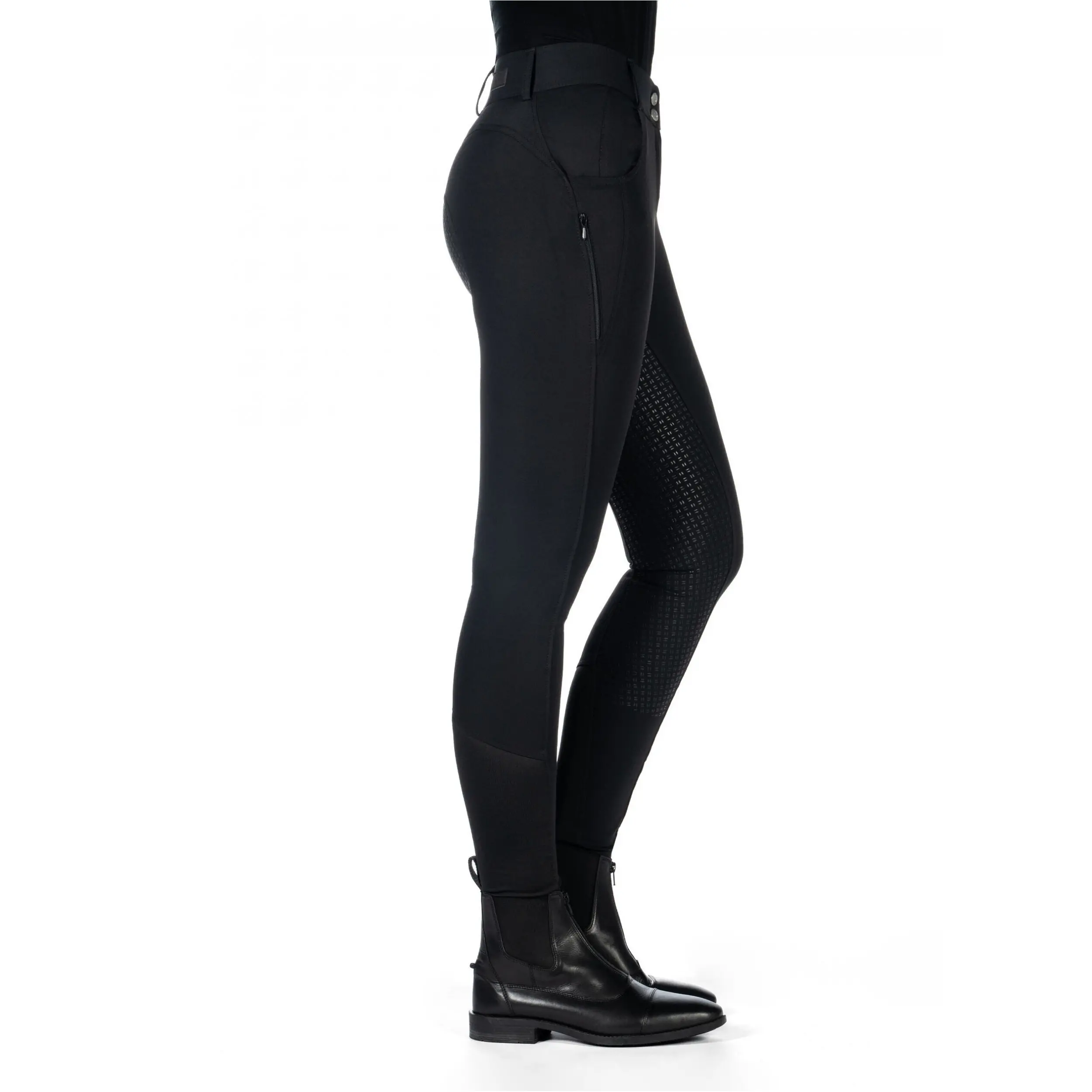 Damen Reithose Silikon Vollbesatz ARI MID RISE schwarz