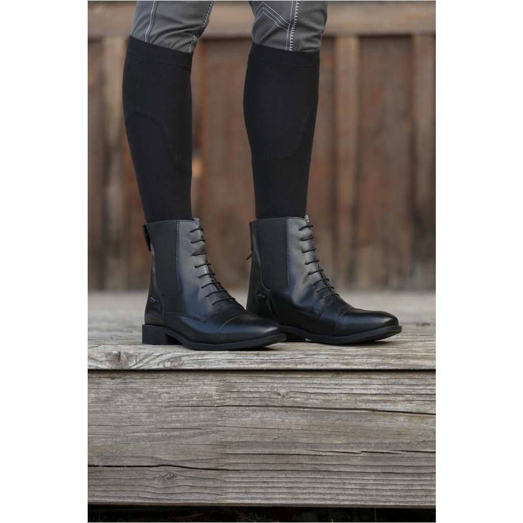 Winter Reitstiefeletten LACETS Leder schwarz