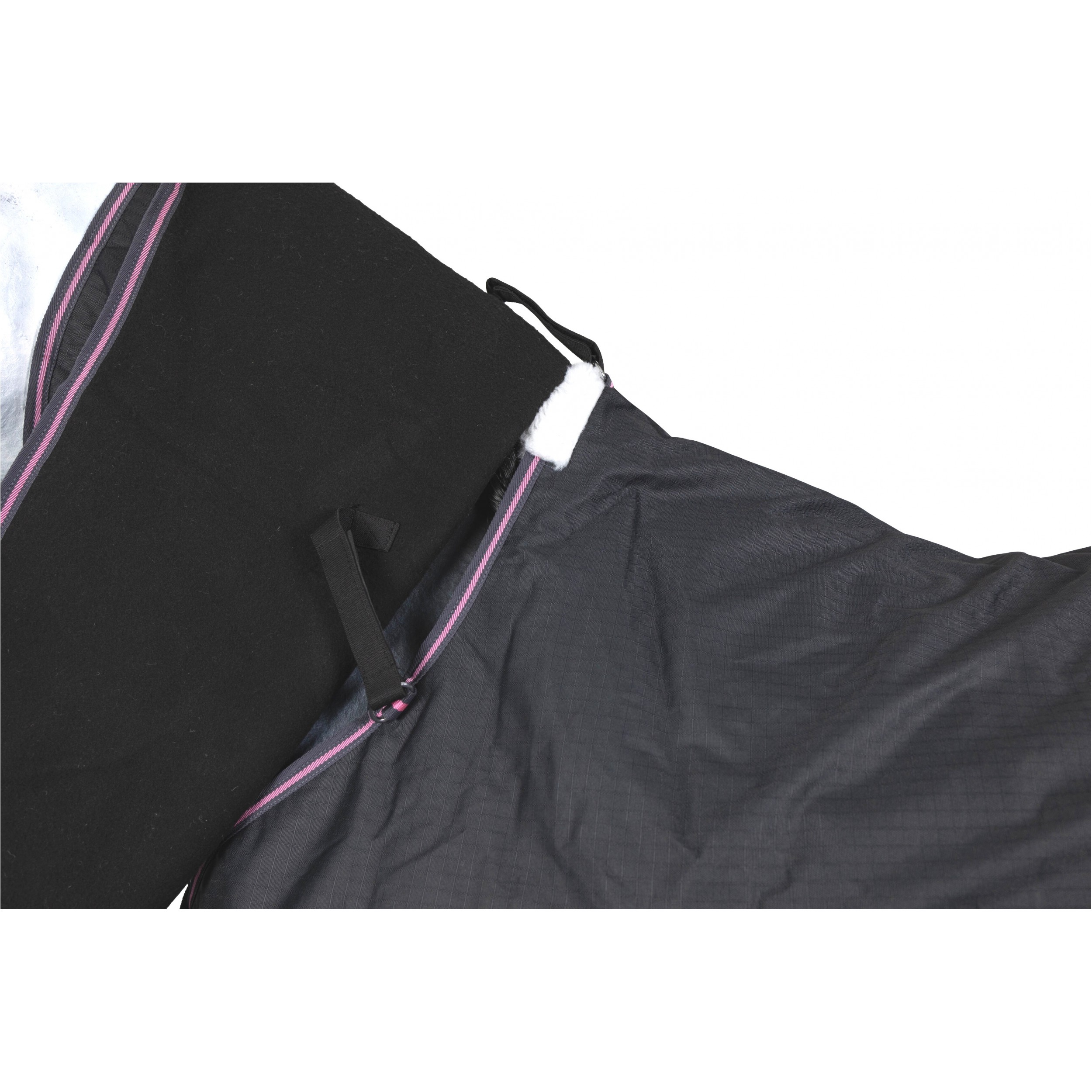 Weidedecke Full Neck Polarfleece 600D BASICLINE graphit/koralle - Posten