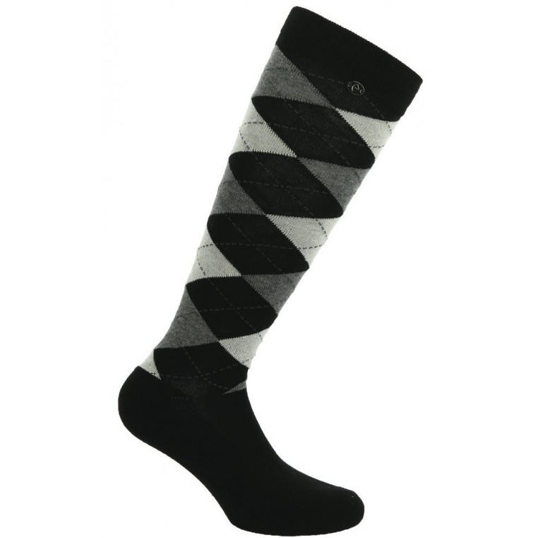 Reitsocken ARGYLE schwarz/ecru