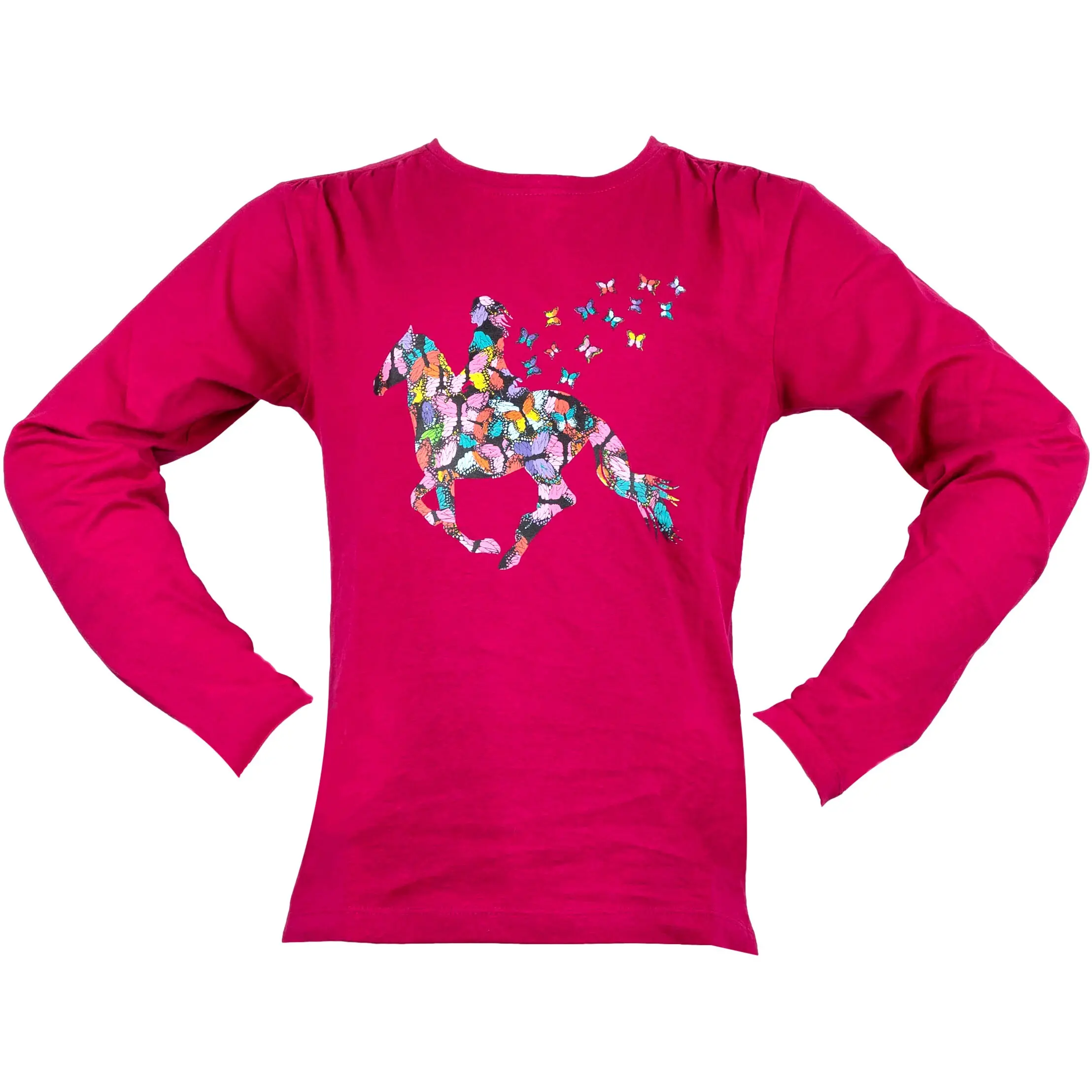 Kinder Langarmshirt BUTTERFLY cranberry